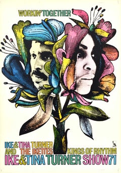 Original Vintage Poster Ike And Tina Turner Show 71 Workin' Together Music Album