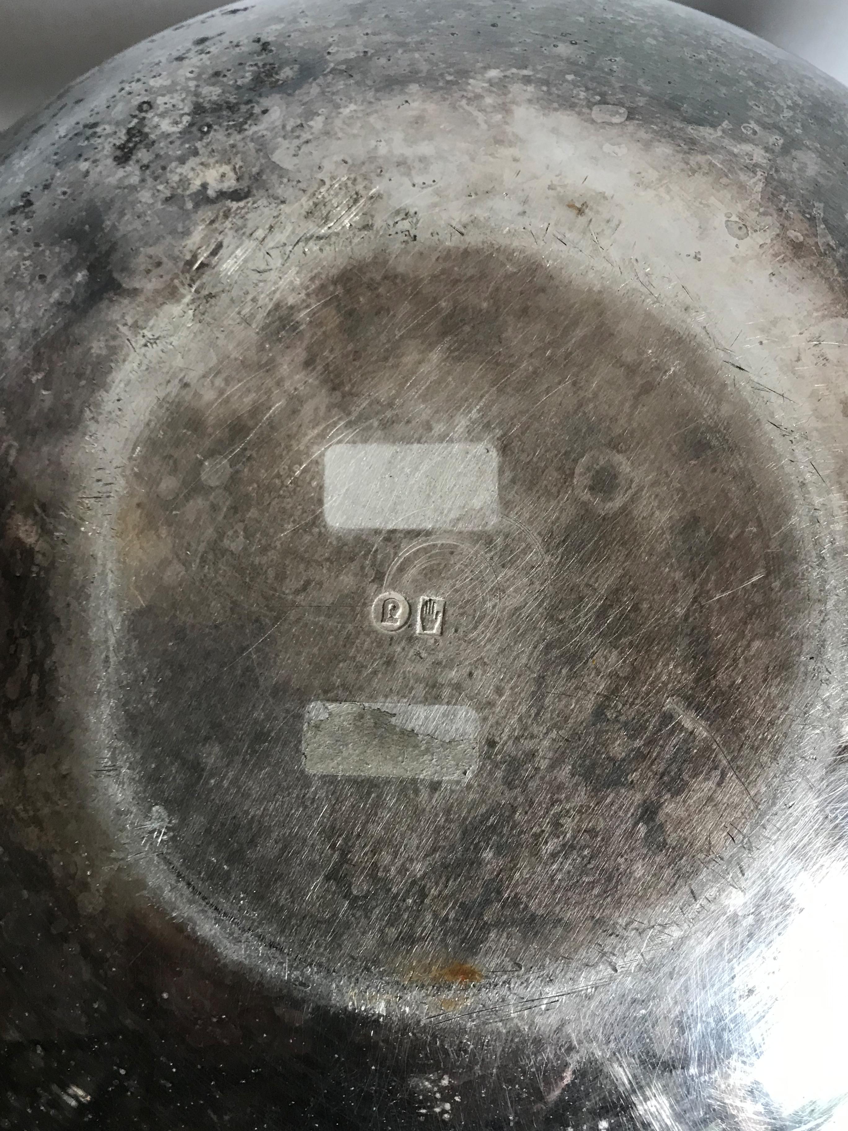 German Günther Lambert Metal Vase or Centerpiece, 1980s