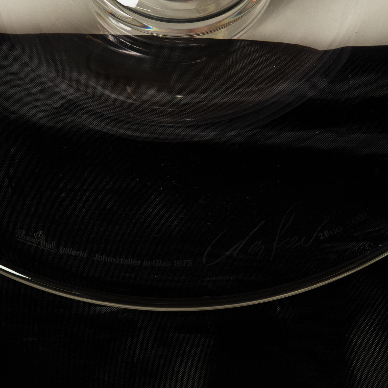 Allemand Günther Uecker Edition Jahresteller, 1975 Rosenthal Glass en vente