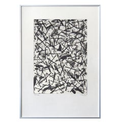 Günther Uecker, gerahmte Offset-Lithografie „Nägel und Fingerabdrücke“, 2000