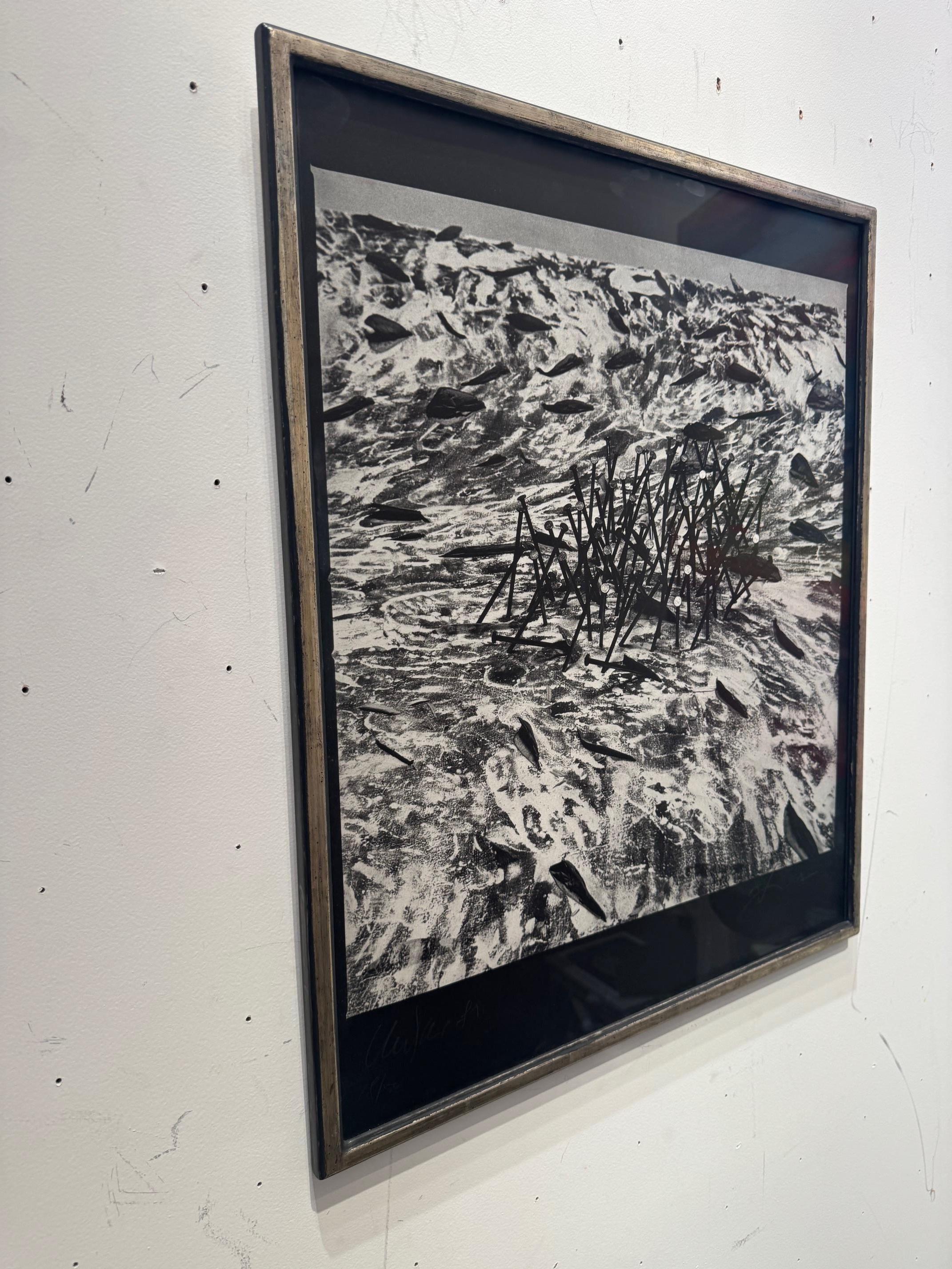 1981 - abstract contemporary artwork by Günther Uecker ZERO art with nails For Sale 5
