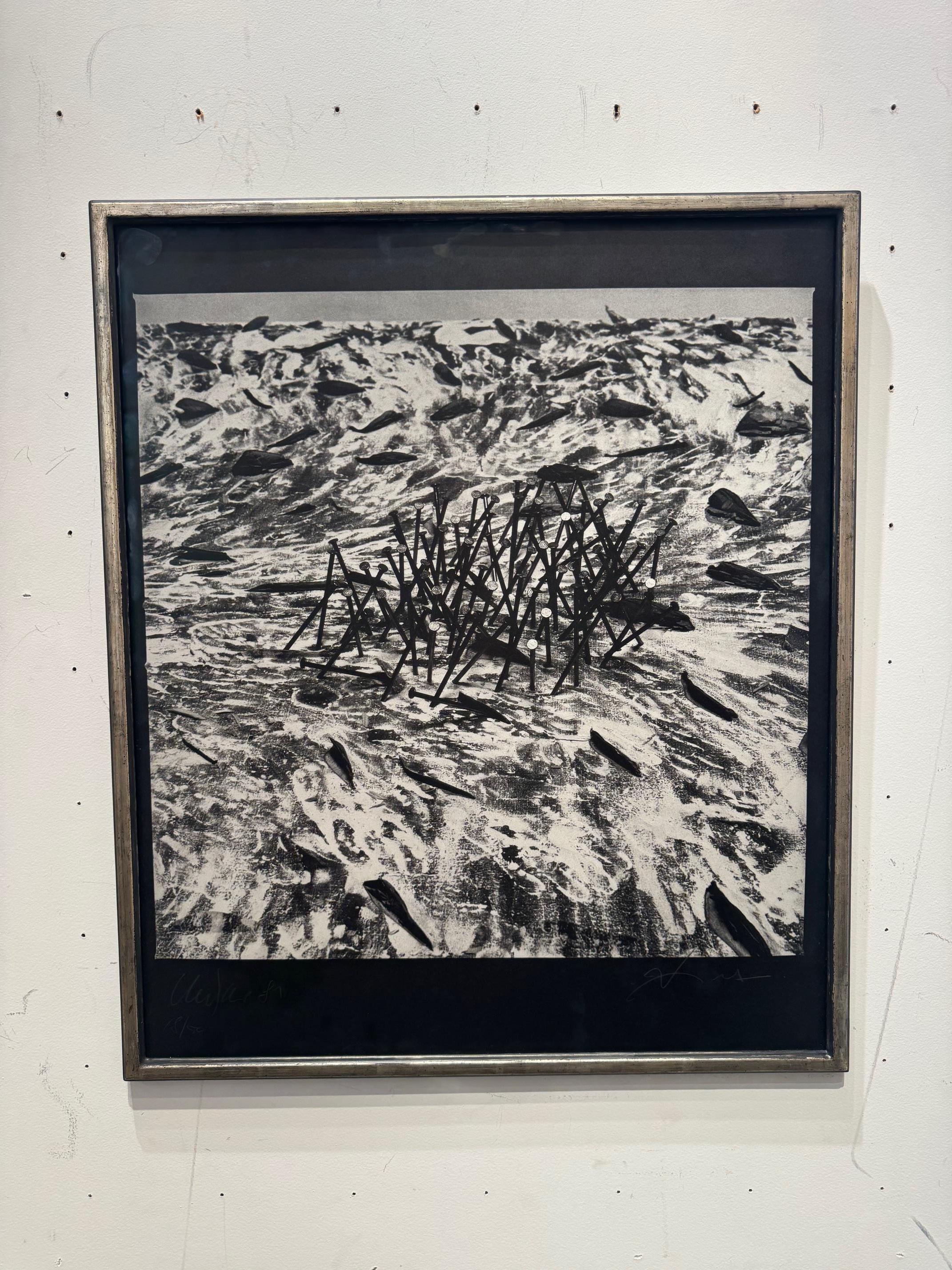 1981 - abstract contemporary artwork by Günther Uecker ZERO art with nails For Sale 8