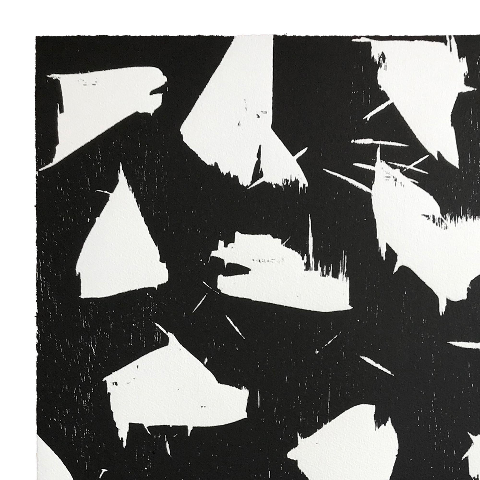 Günther Uecker, Lichtungen III: xilografía, arte abstracto, cero, impresión firmada en venta 2