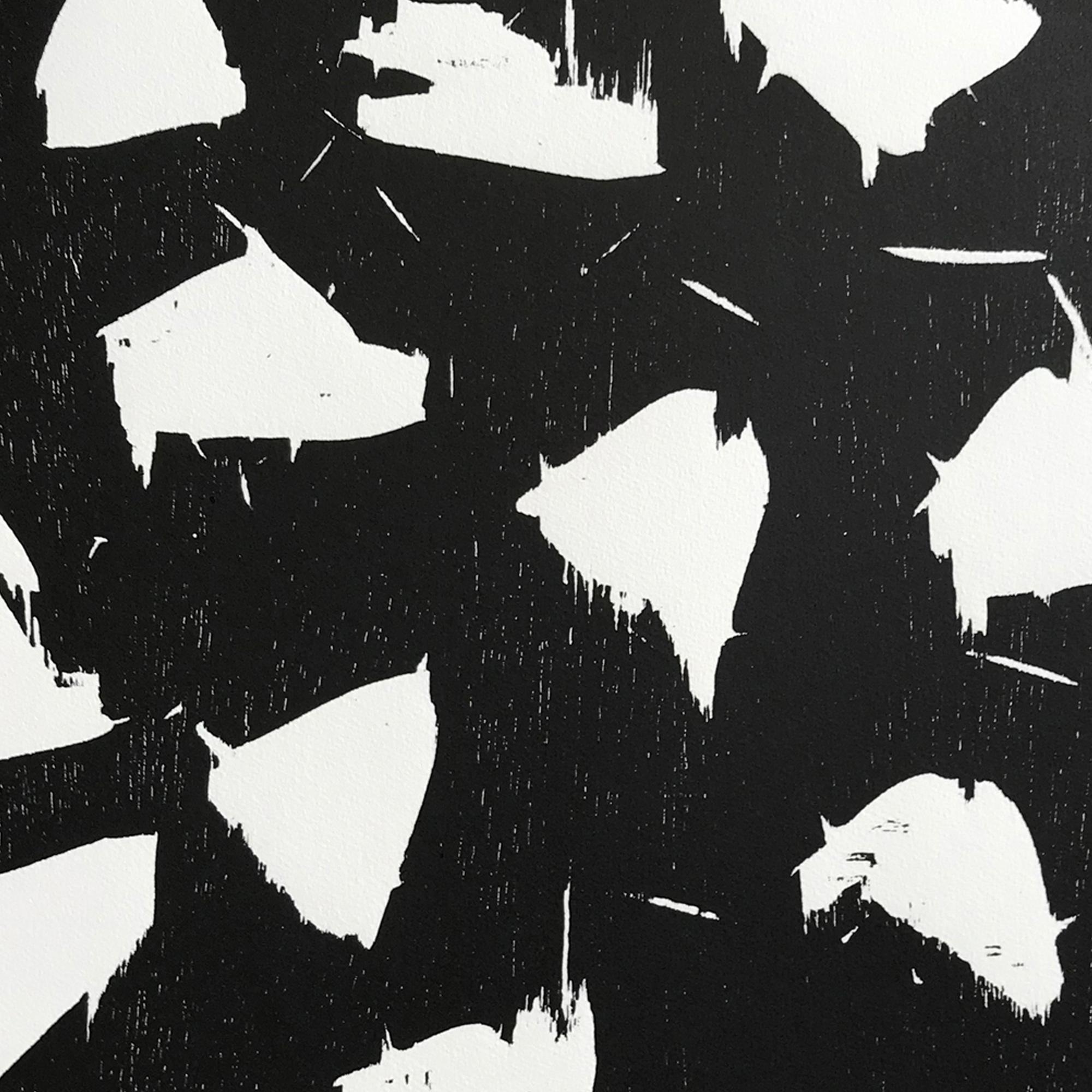 Günther Uecker, Lichtungen III: xilografía, arte abstracto, cero, impresión firmada en venta 3