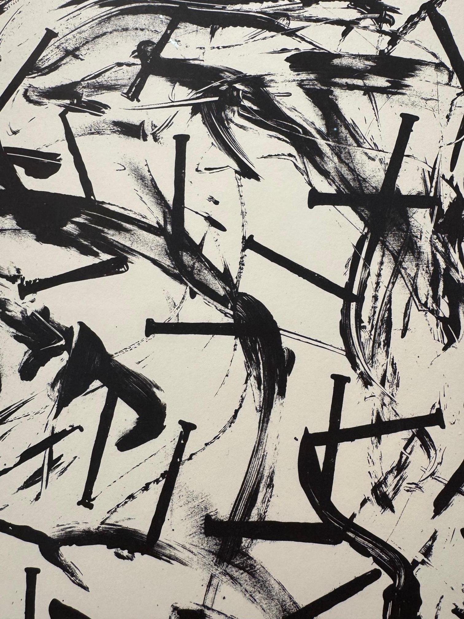 HIOB - abstract contemporary artwork by Günther Uecker ZERO art For Sale 2