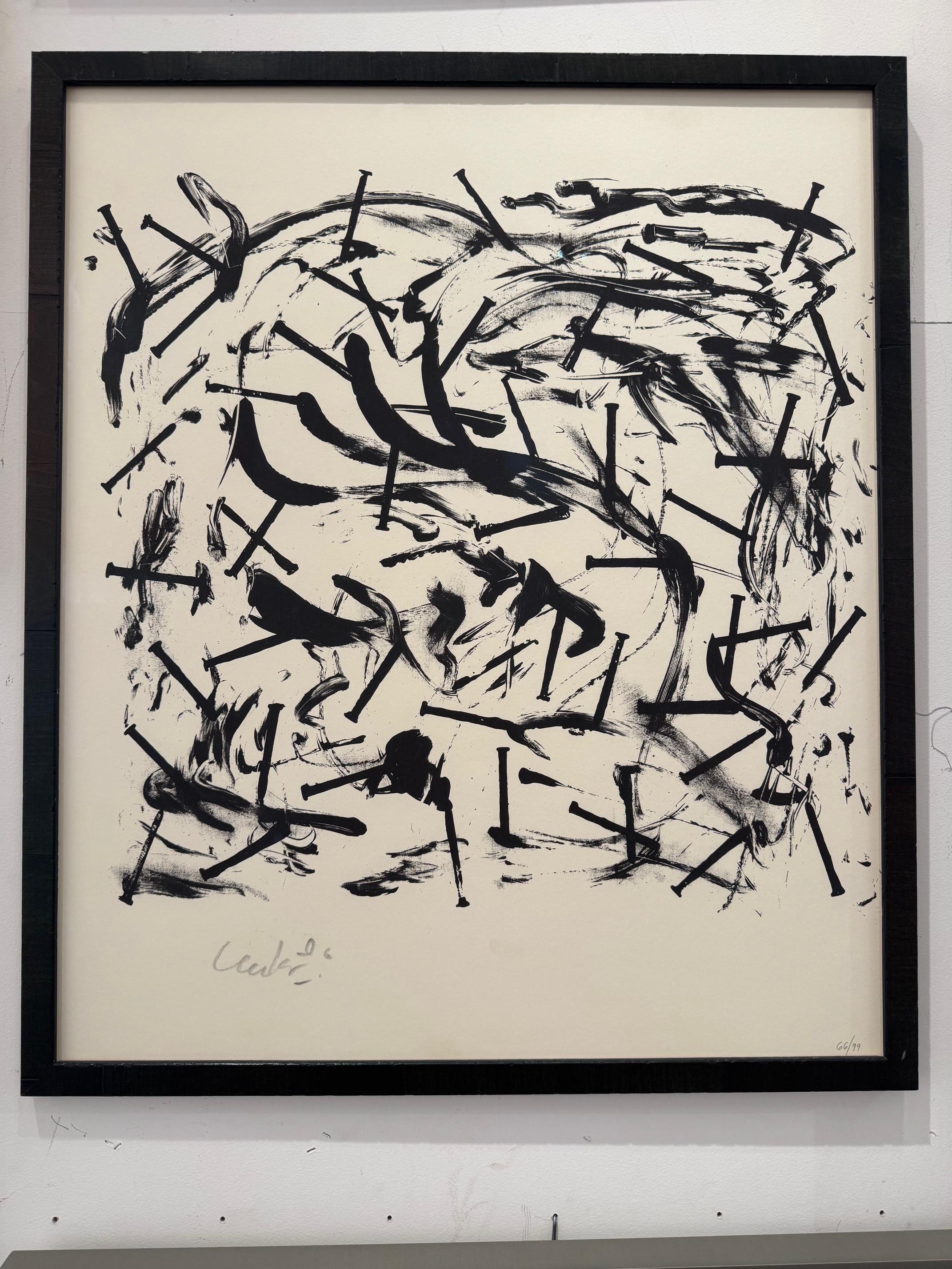 HIOB - abstract contemporary artwork by Günther Uecker ZERO art For Sale 5