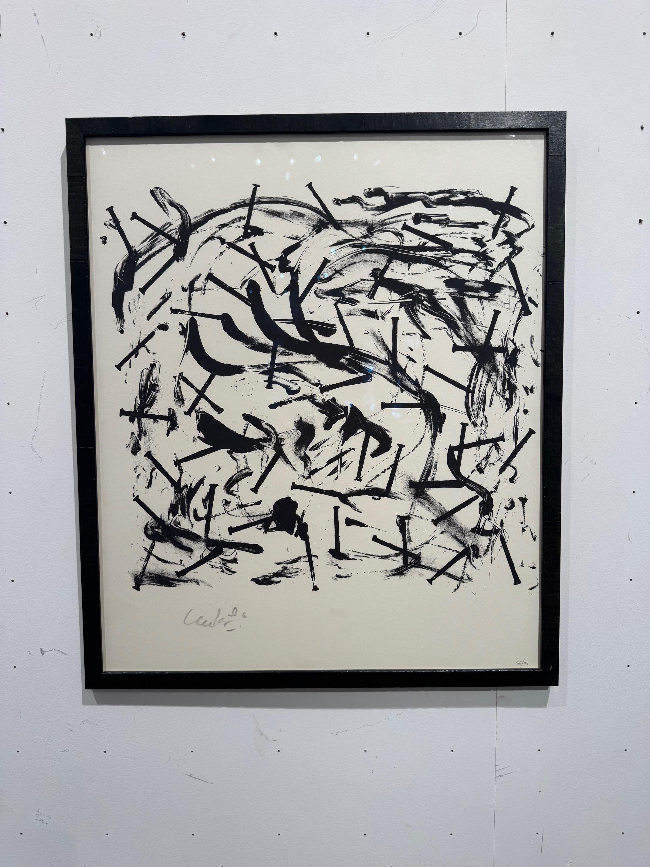 HIOB - abstract contemporary artwork by Günther Uecker ZERO art For Sale 7