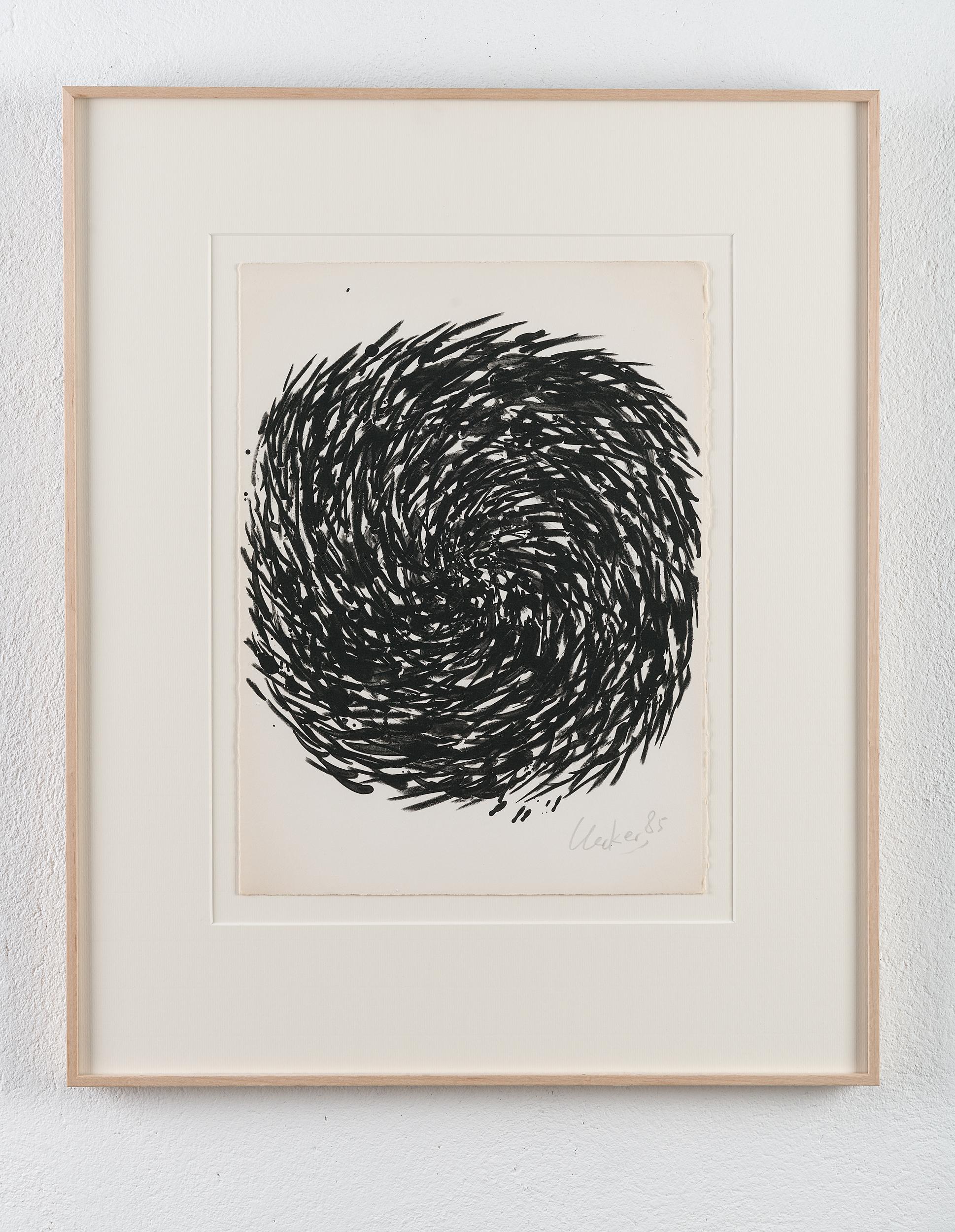 Minimalist Günther Uecker Spiral, Original Lithograph, Signed and Numbered