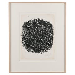 Vintage Günther Uecker Spiral, Original Lithograph, Signed and Numbered