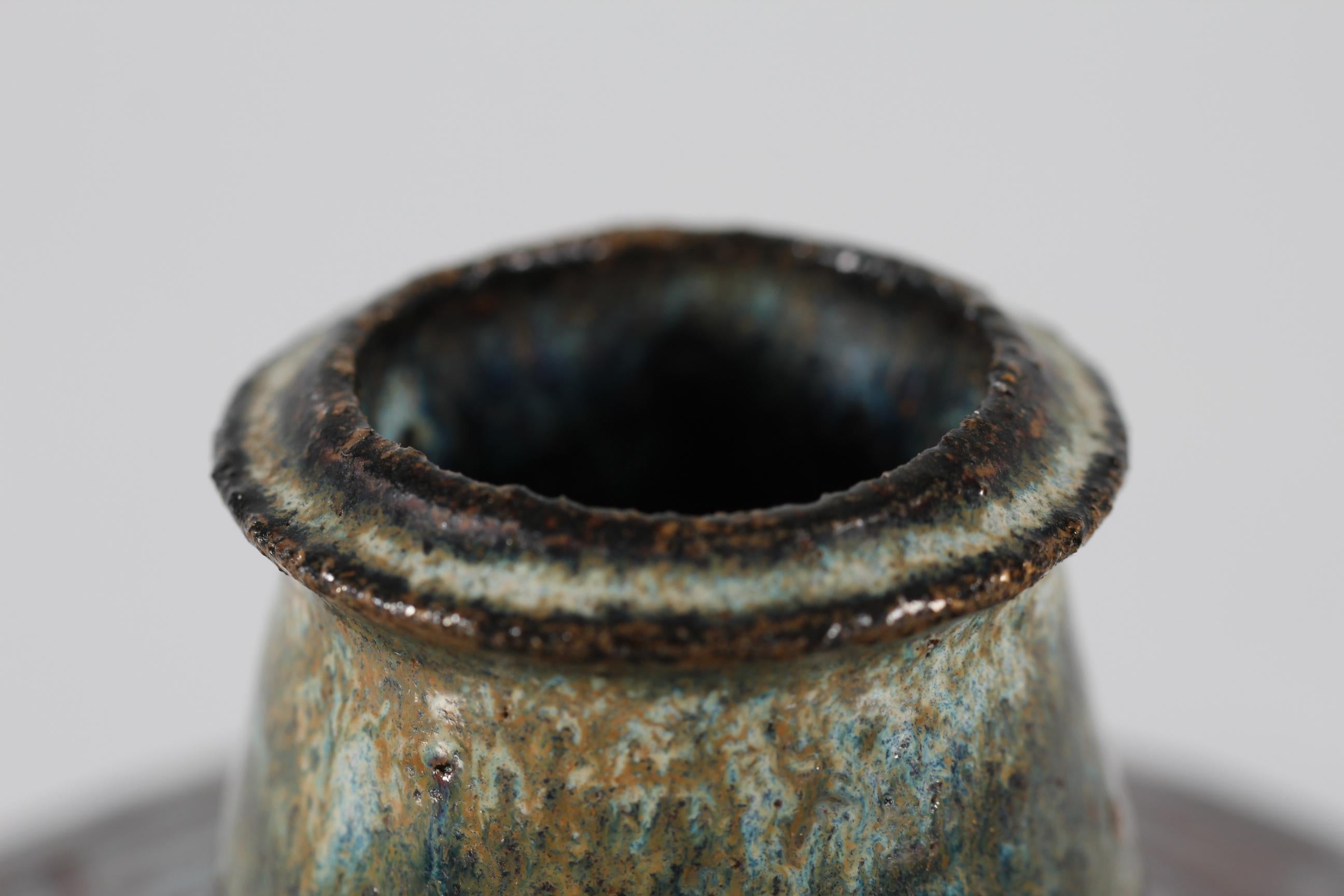 Mid-20th Century Gunver Bilde Sørensen Art Object Rustic Stoneware Vase, Denmark, 1960s