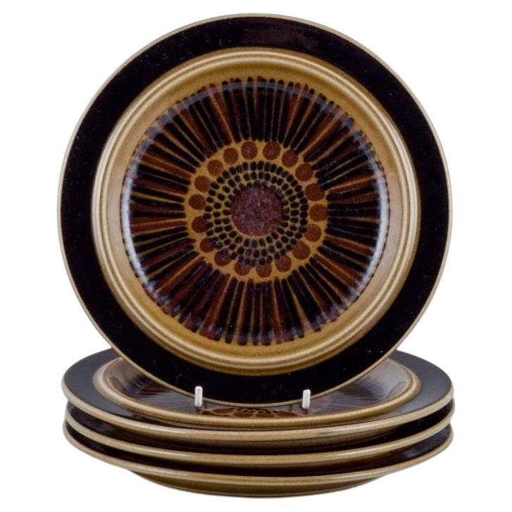 Gunvor Olin-Grönqvist for Arabia, "Cosmos", four lunch plates in stoneware For Sale