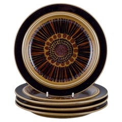 Vintage Gunvor Olin-Grönqvist for Arabia, "Cosmos", four lunch plates in stoneware