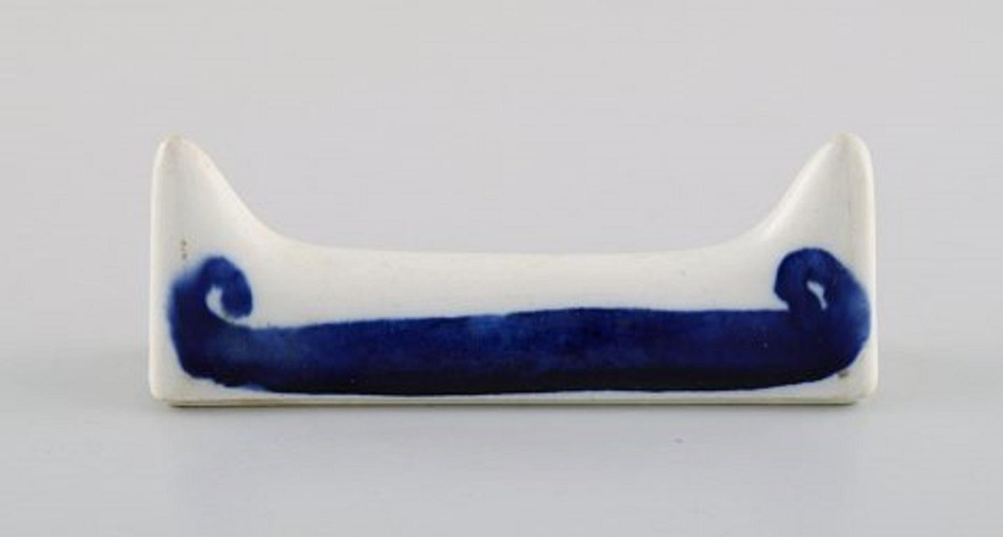 Scandinavian Modern Gunvor Olin Gronqvist for Arabia, Two Rare Knife Rests in Glazed Ceramics For Sale