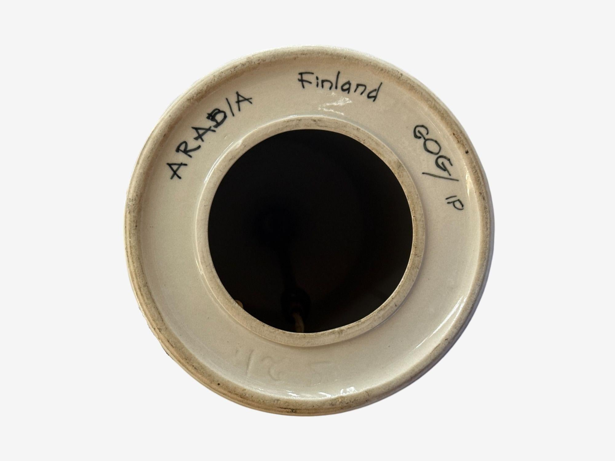 Gunvor Olin-Grönqvist, Cerámica esmaltada, Lámpara de mesa grande, Finlandia, años 60 en venta 3