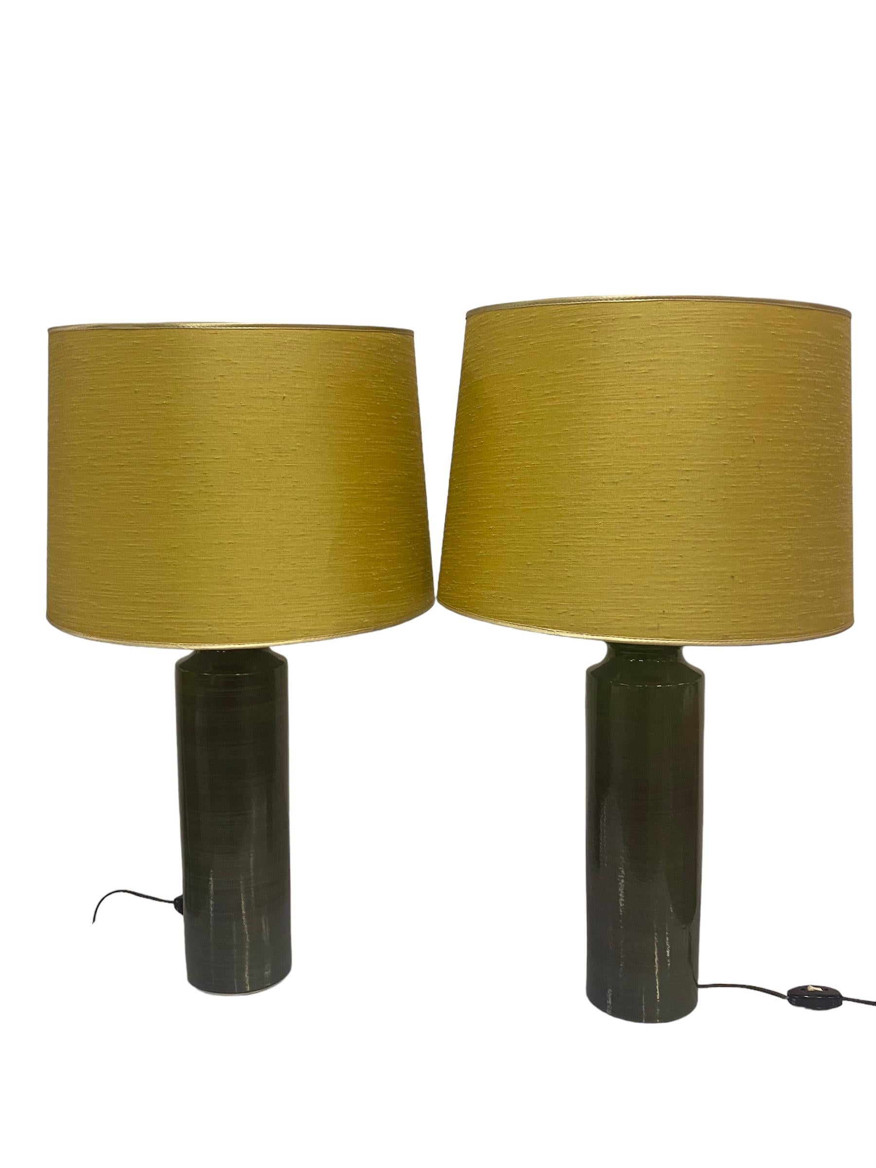 Finnish Gunvor Olin-Grönqvist Sizable Pair of Table Lamps, Arabia For Sale