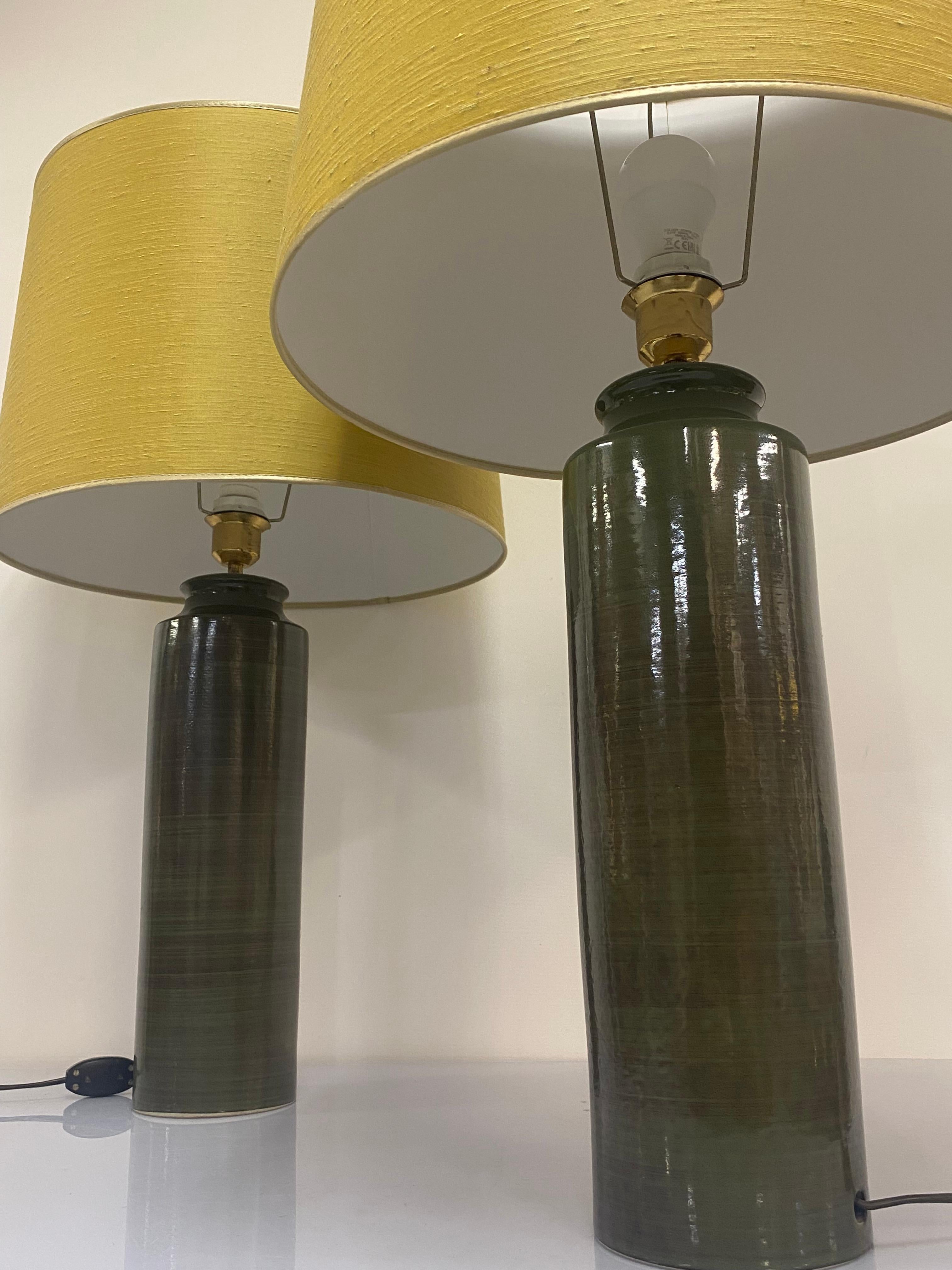 Gunvor Olin-Grönqvist Sizable Pair of Table Lamps, Arabia In Good Condition For Sale In Helsinki, FI