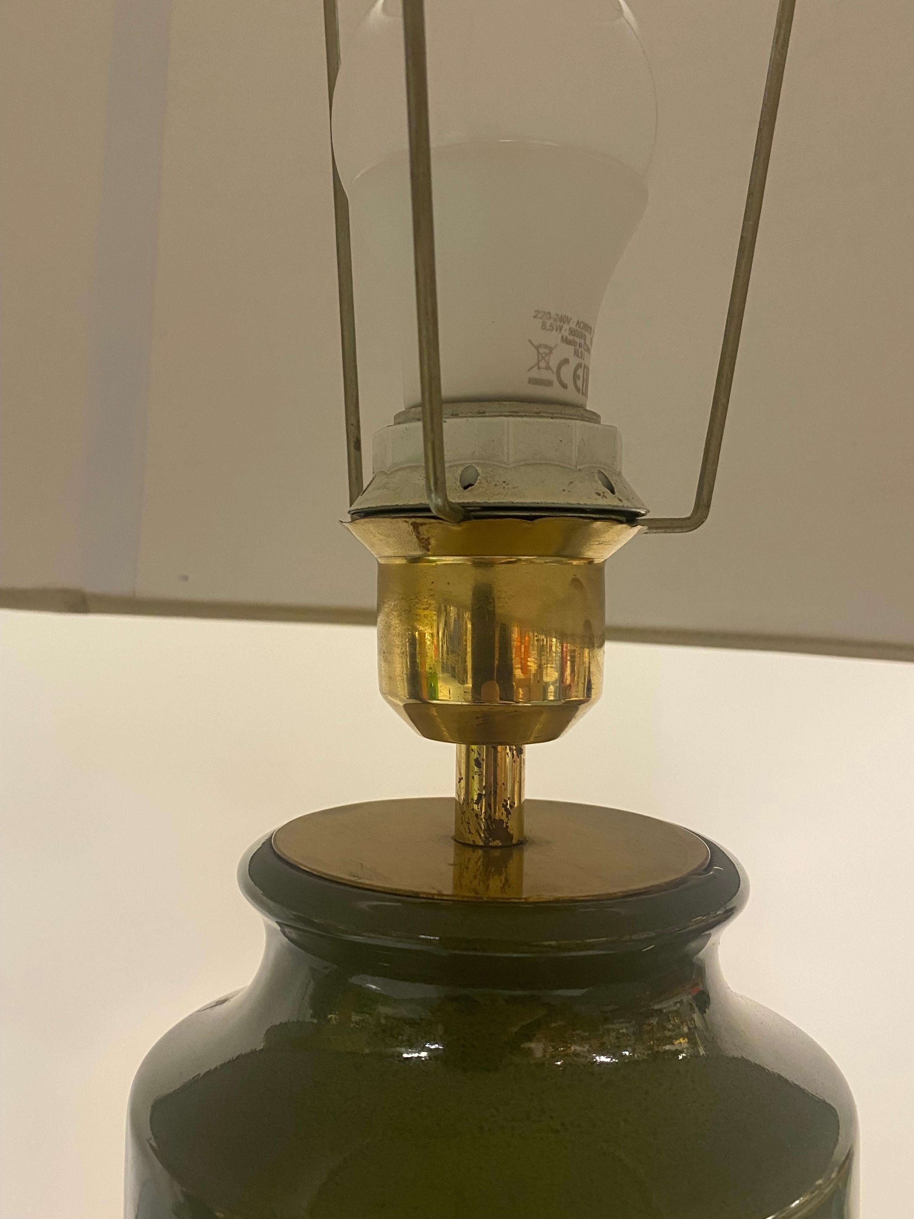 Mid-20th Century Gunvor Olin-Grönqvist Sizable Pair of Table Lamps, Arabia For Sale