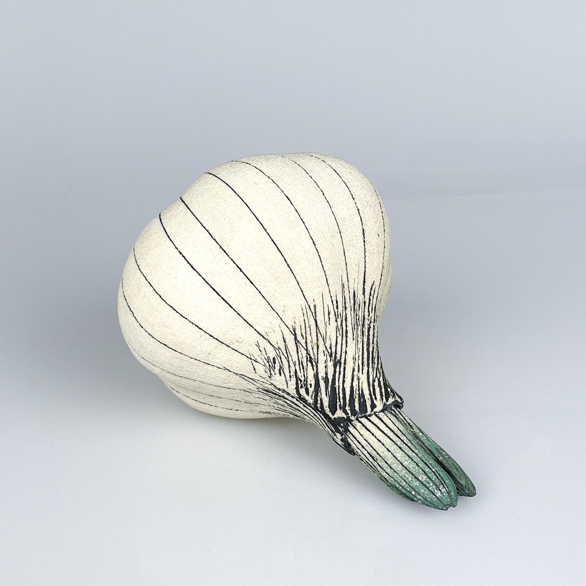 Gunvor Olin-Grönqvist Scandinavian Modern Stoneware Sculpture Garlic Handmade For Sale 1