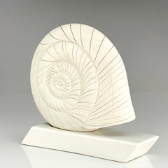 Gunvor Olin-Grönqvist Scandinavian Modern Stoneware Sculpture Shell Handmade