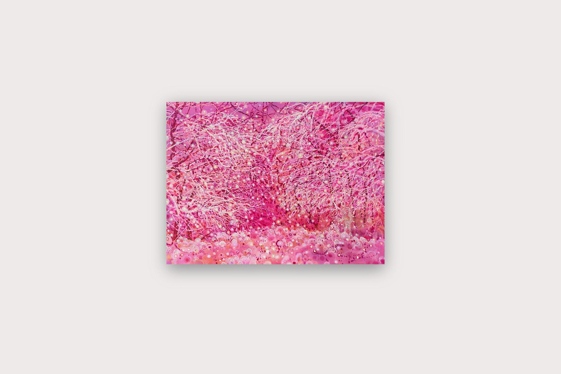 Mysterious & Romantic Nature Scenes Pink, White In Abstract Expression 1