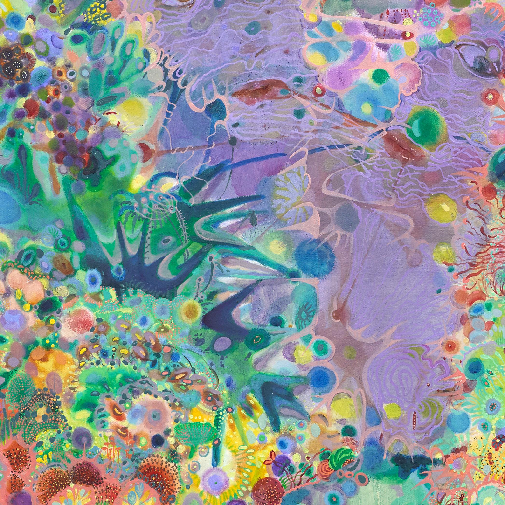 Scènes de nature mystérieuses, romantiques et prospères en expression abstraite - Expressionnisme abstrait Painting par Guo Shu Ling
