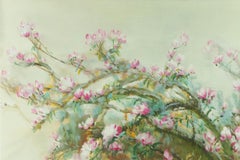 Guojun Zhang Floral Original Öl auf Leinwand "Clusters Of Flowers"