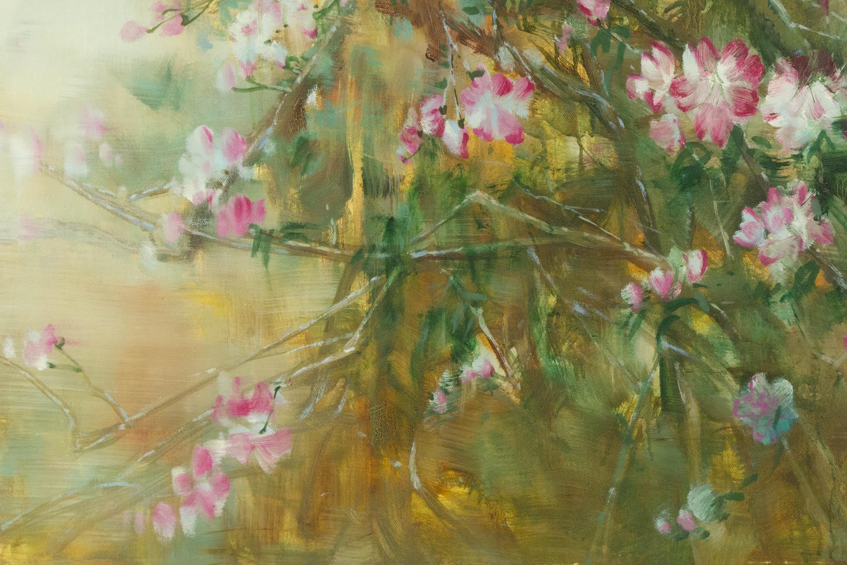 Guojun Zhang Floral Original Öl auf Leinwand 