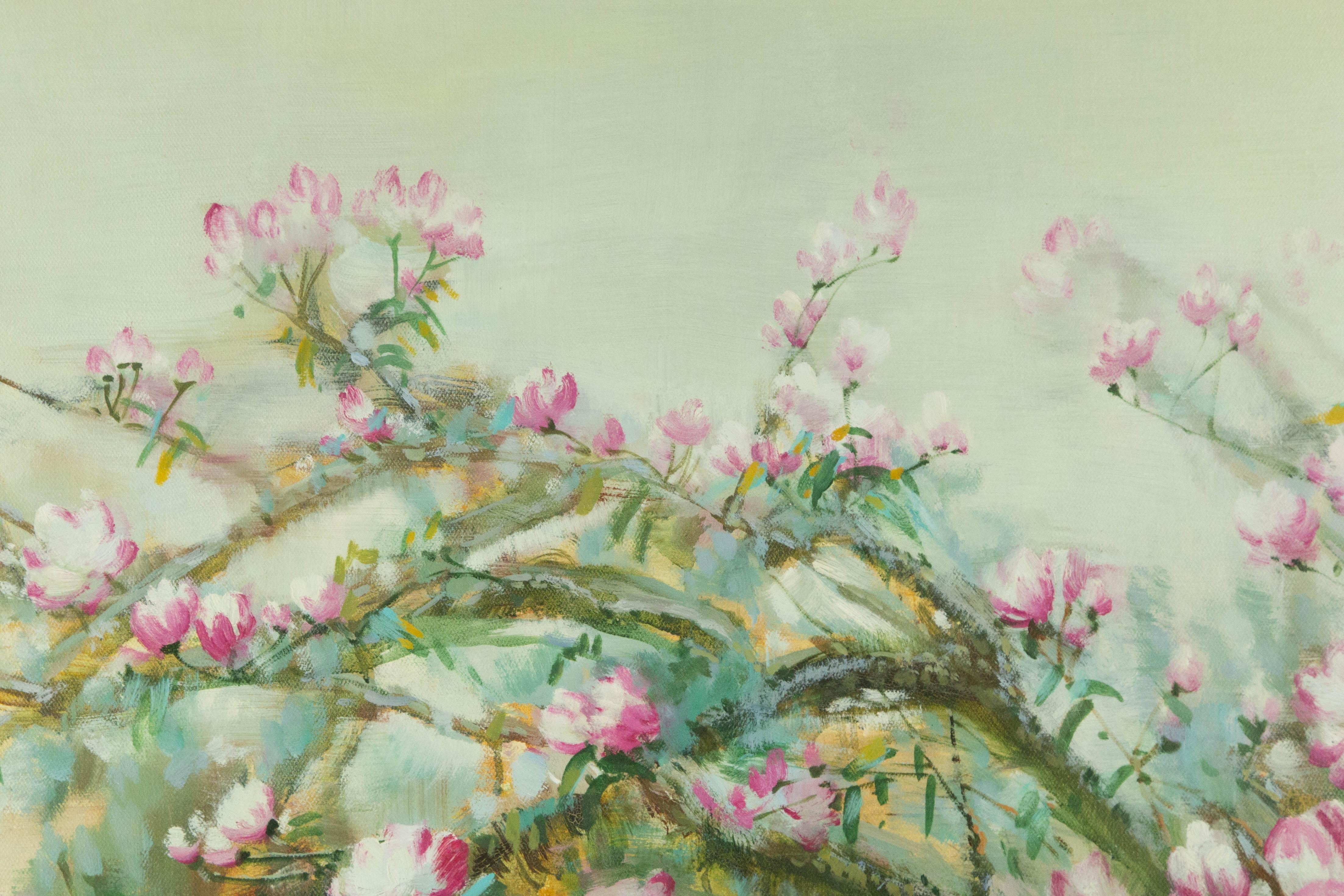 Guojun Zhang Floral Original Öl auf Leinwand 