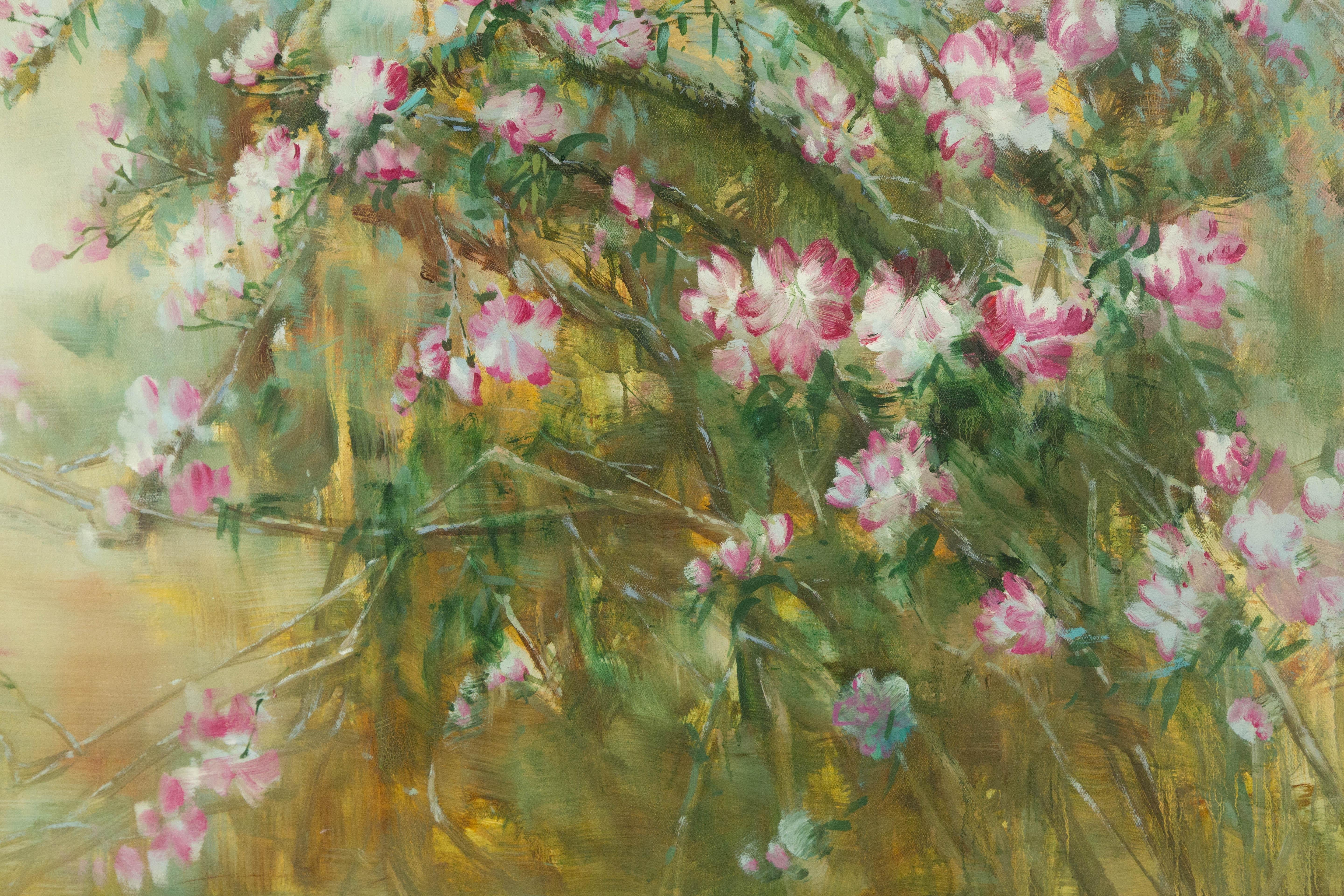 Guojun Zhang Floral Original Öl auf Leinwand 