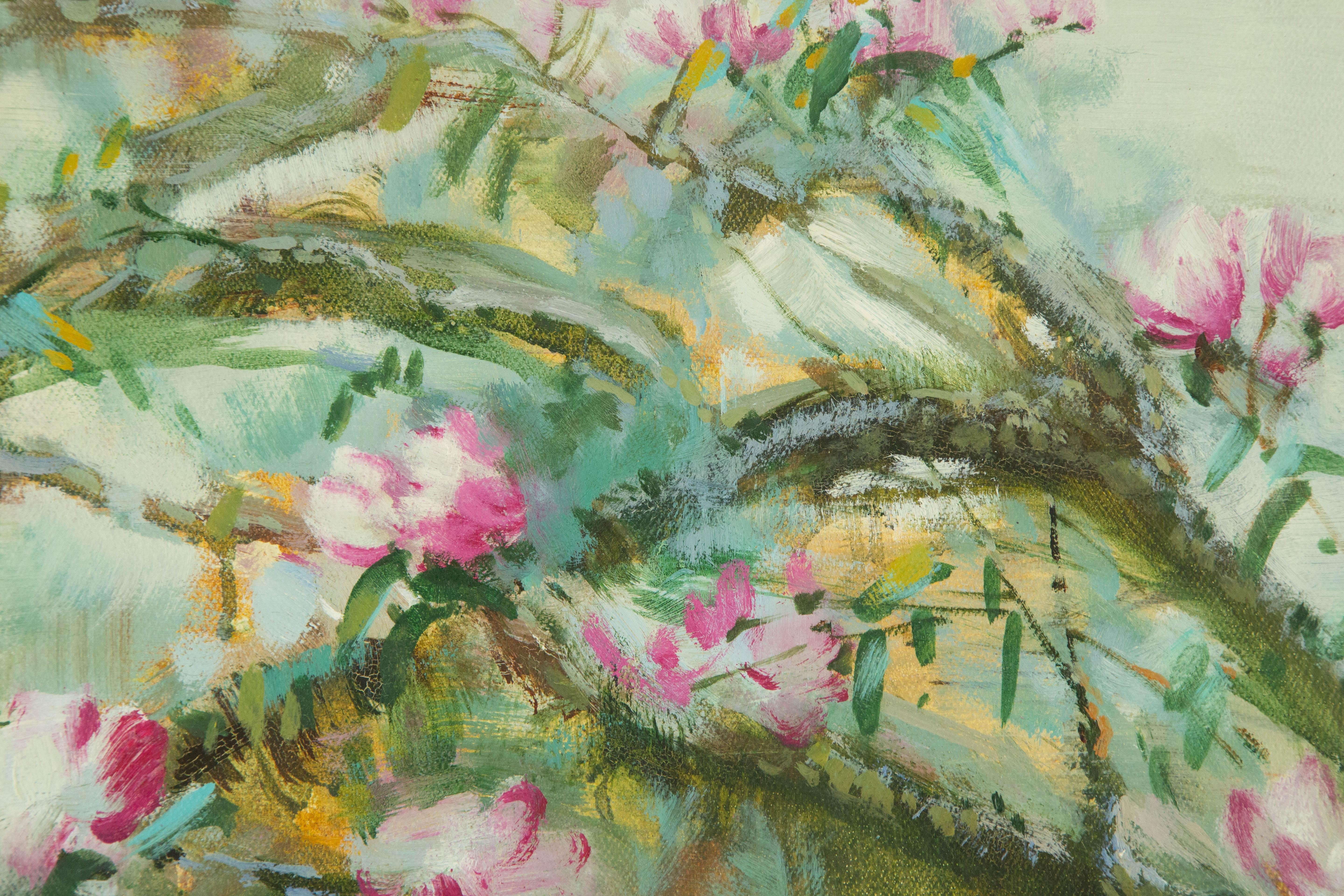Guojun Zhang Floral Original Öl auf Leinwand 
