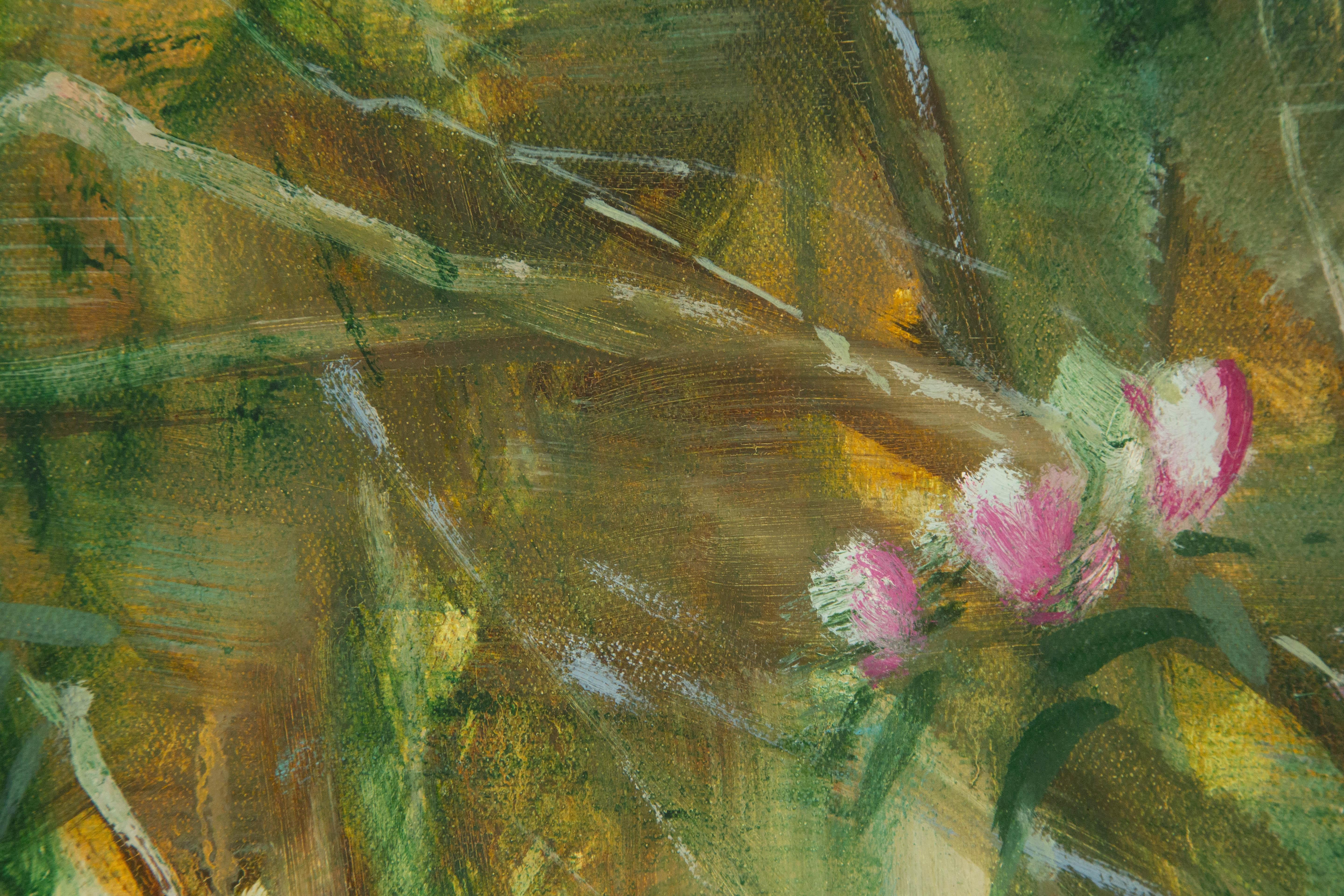Guojun Zhang Floral Original Öl auf Leinwand 