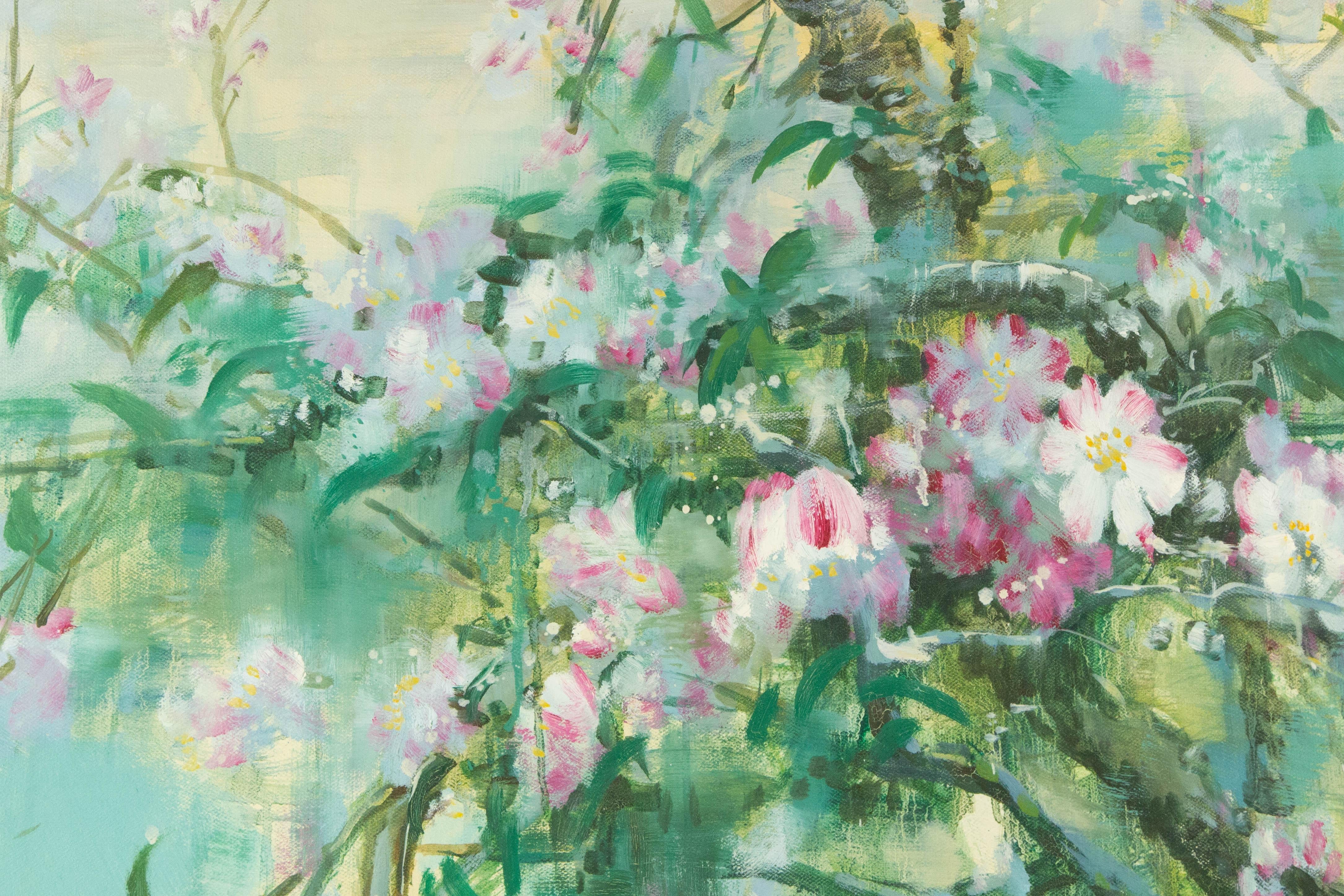 Guojun Zhang Floral Original Oil On Canvas 