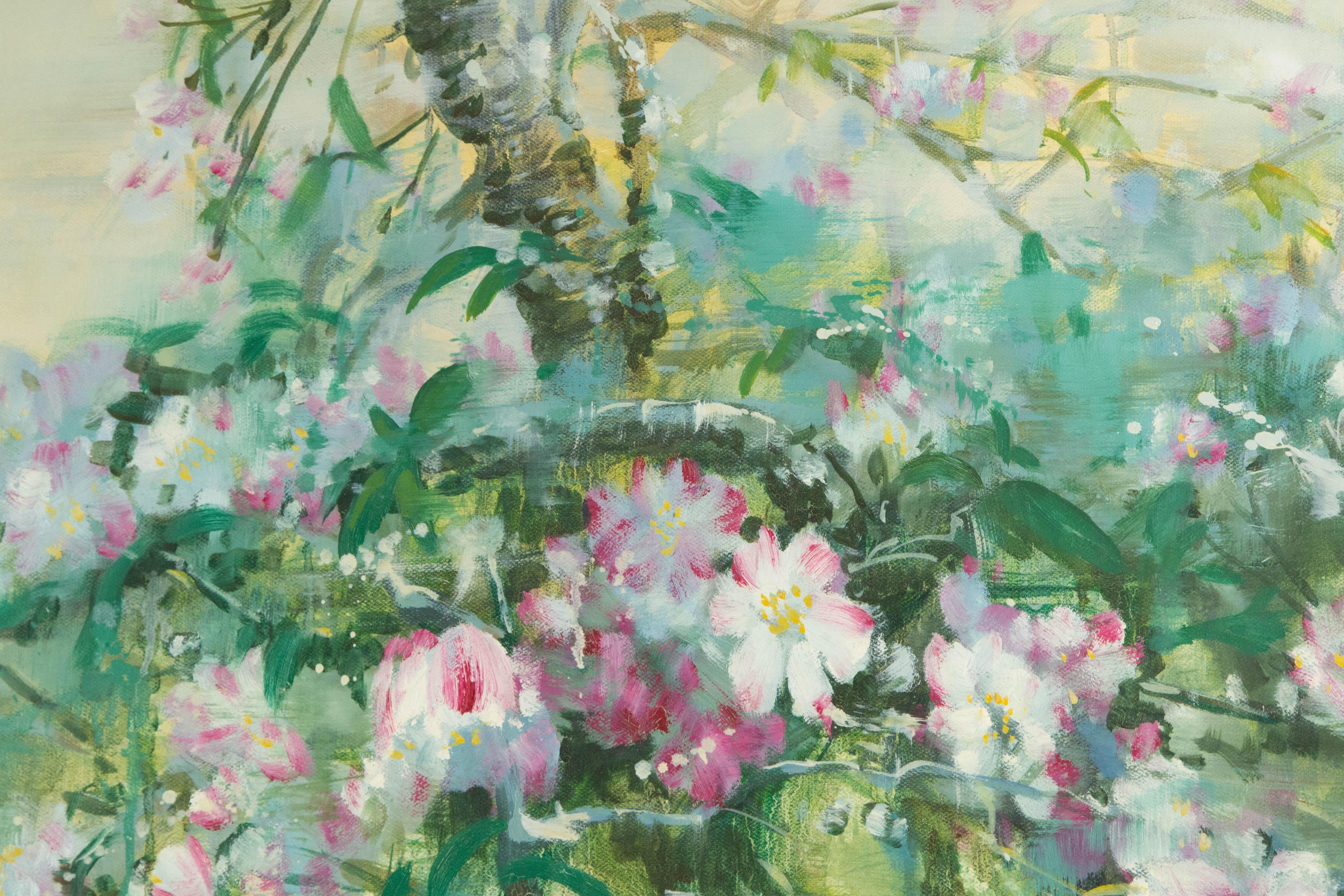 Guojun Zhang Floral Original Oil On Canvas 
