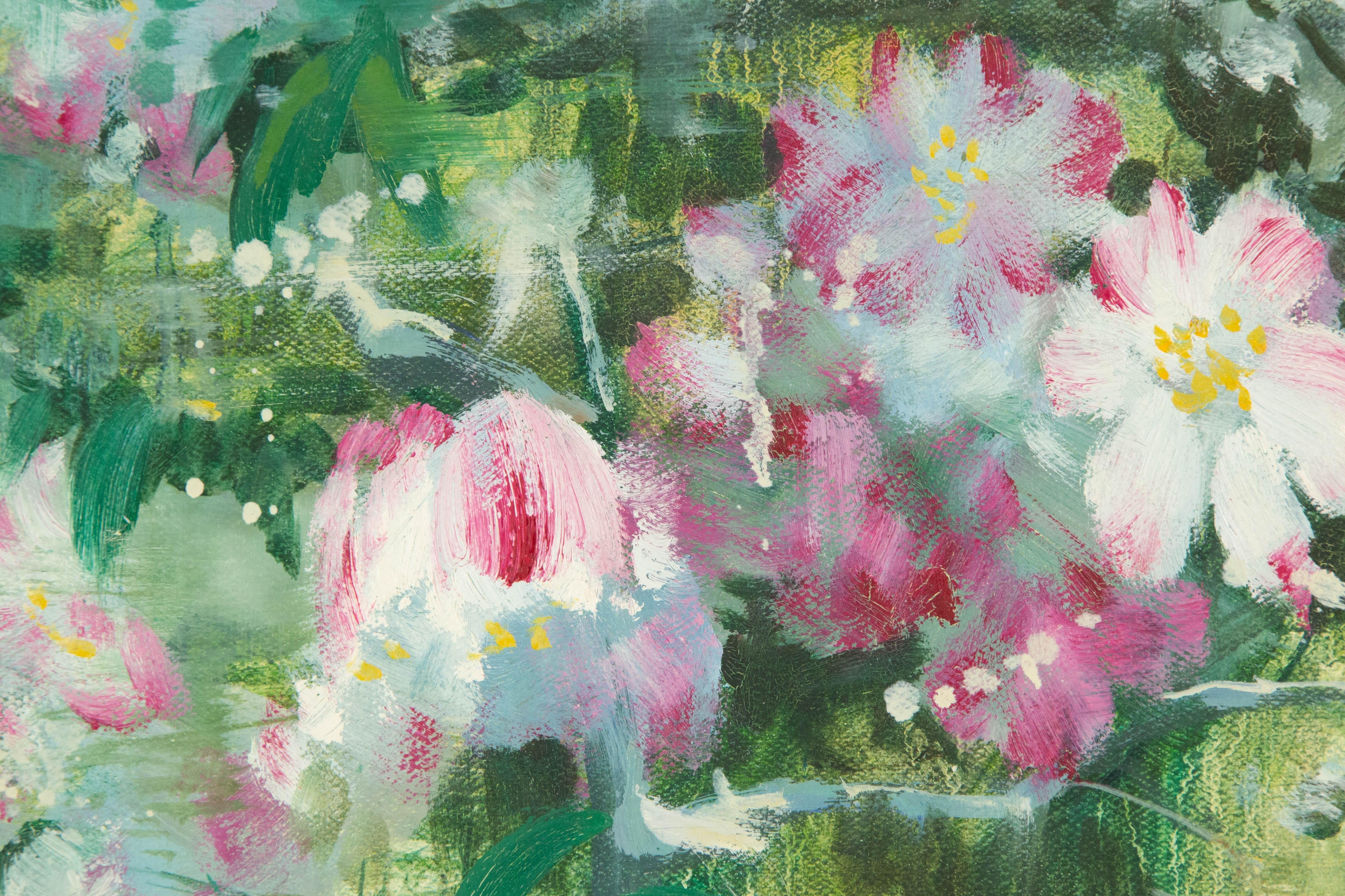 Guojun Zhang Floral Original Oil On Canvas 