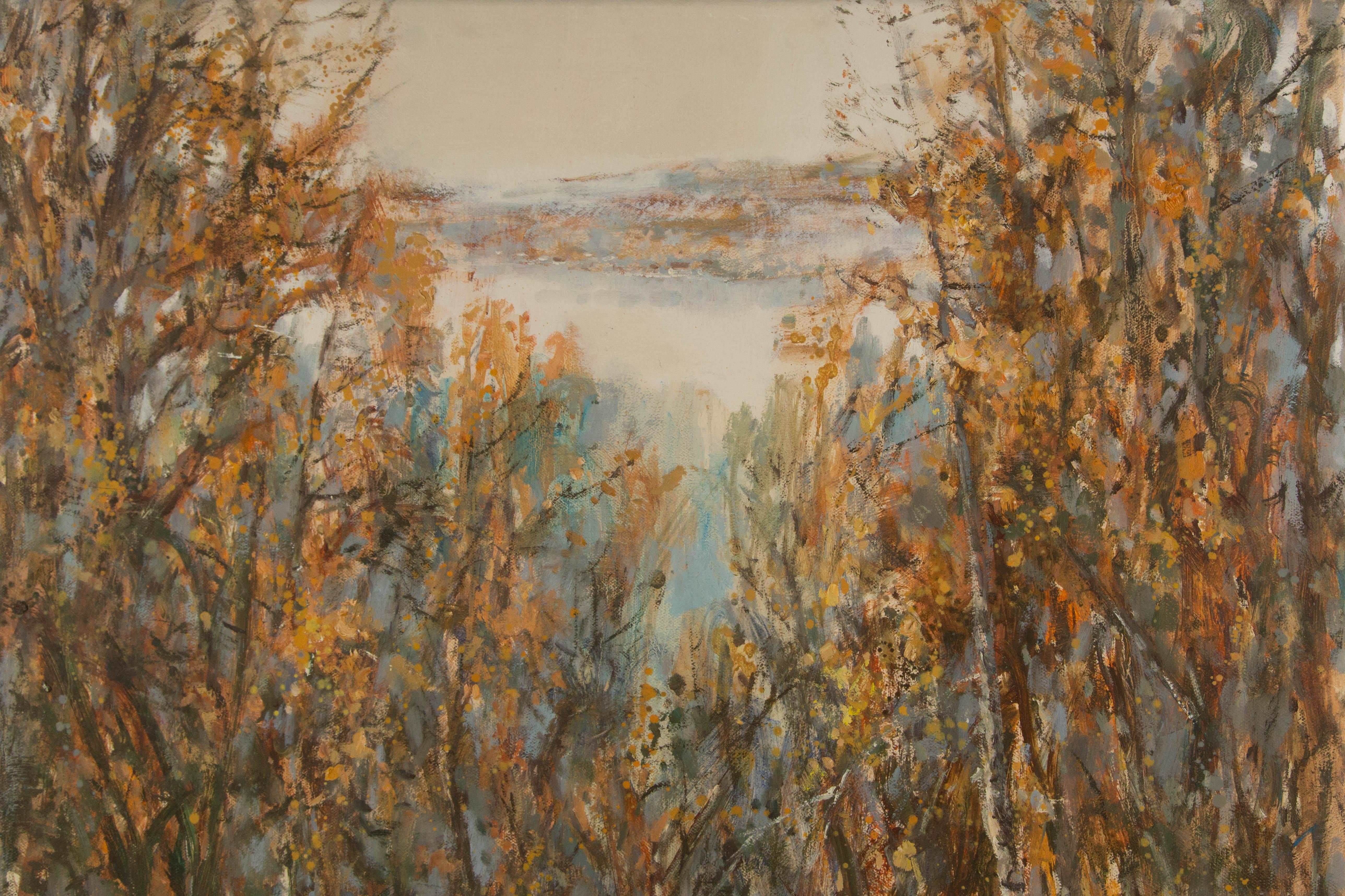 Guojun Zhang Paisaje Original Óleo Sobre Lienzo 