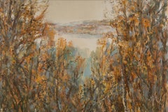 Zhang Guojun Landscape Original Oil On Canvas "Golden Forest" (Paysage original à l'huile sur toile)