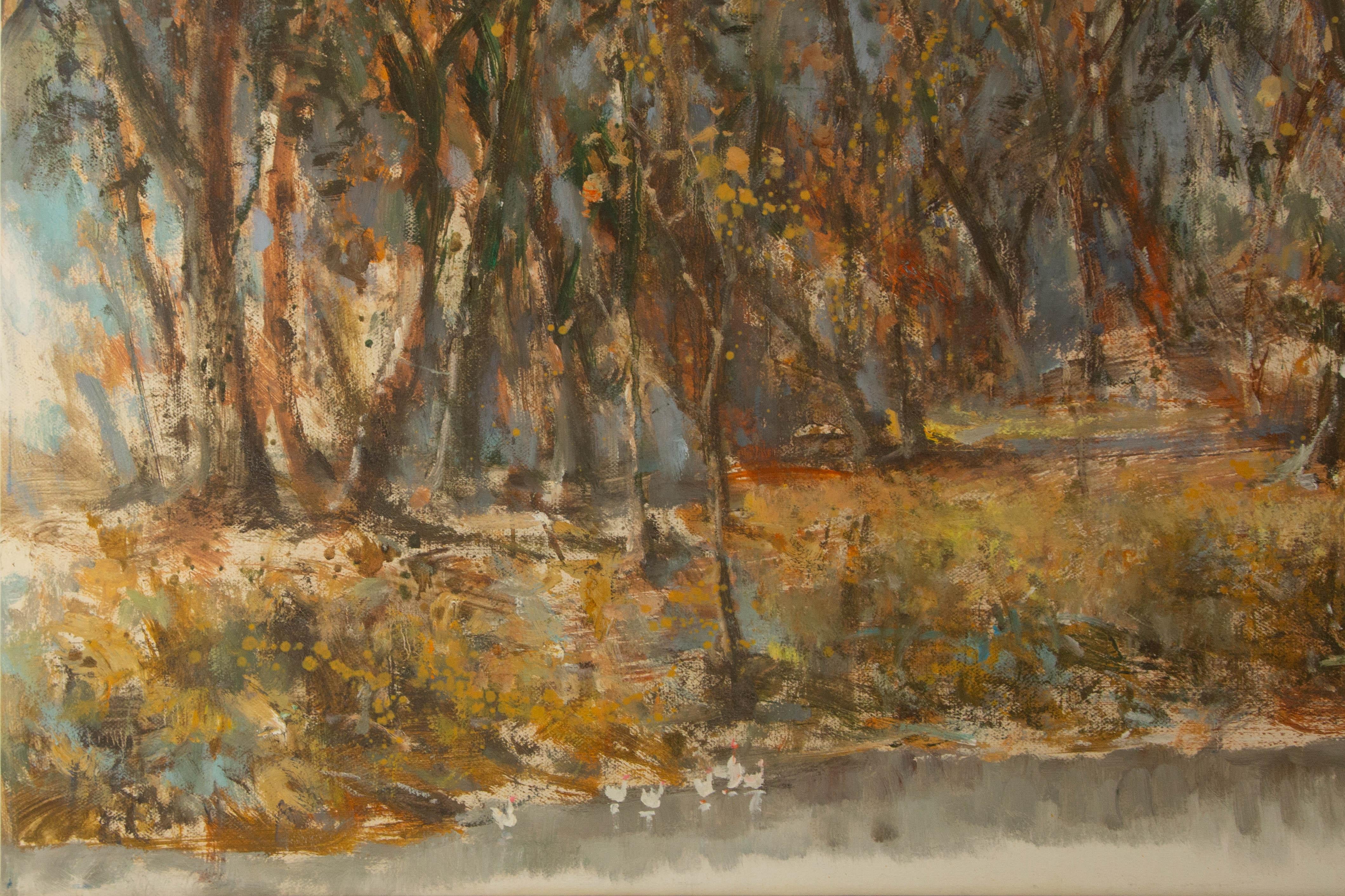 Guojun Zhang Paisaje Original Óleo Sobre Lienzo 
