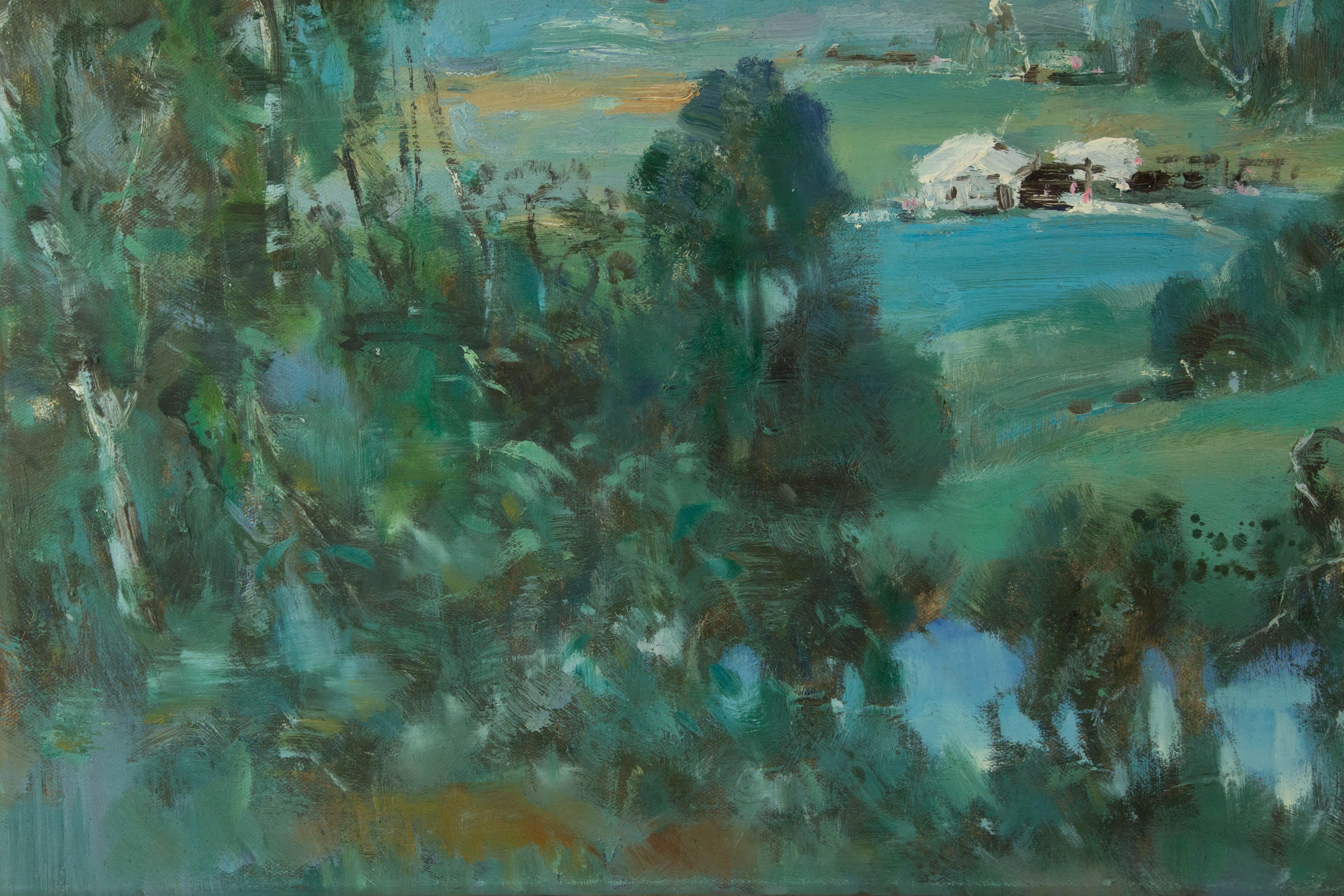 Guojun Zhang Landscape Original Oil On Canvas 