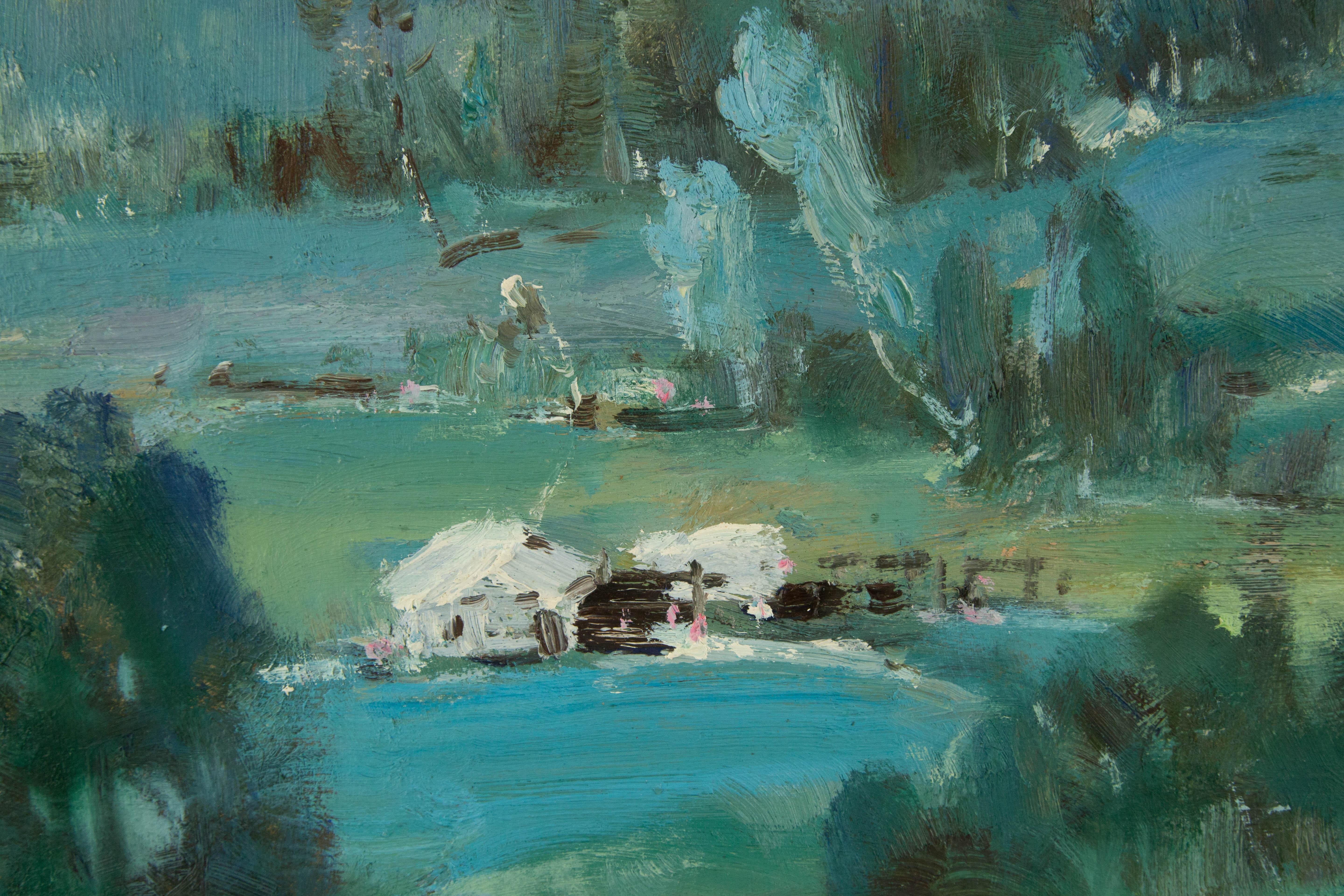 Guojun Zhang Landscape Original Oil On Canvas 