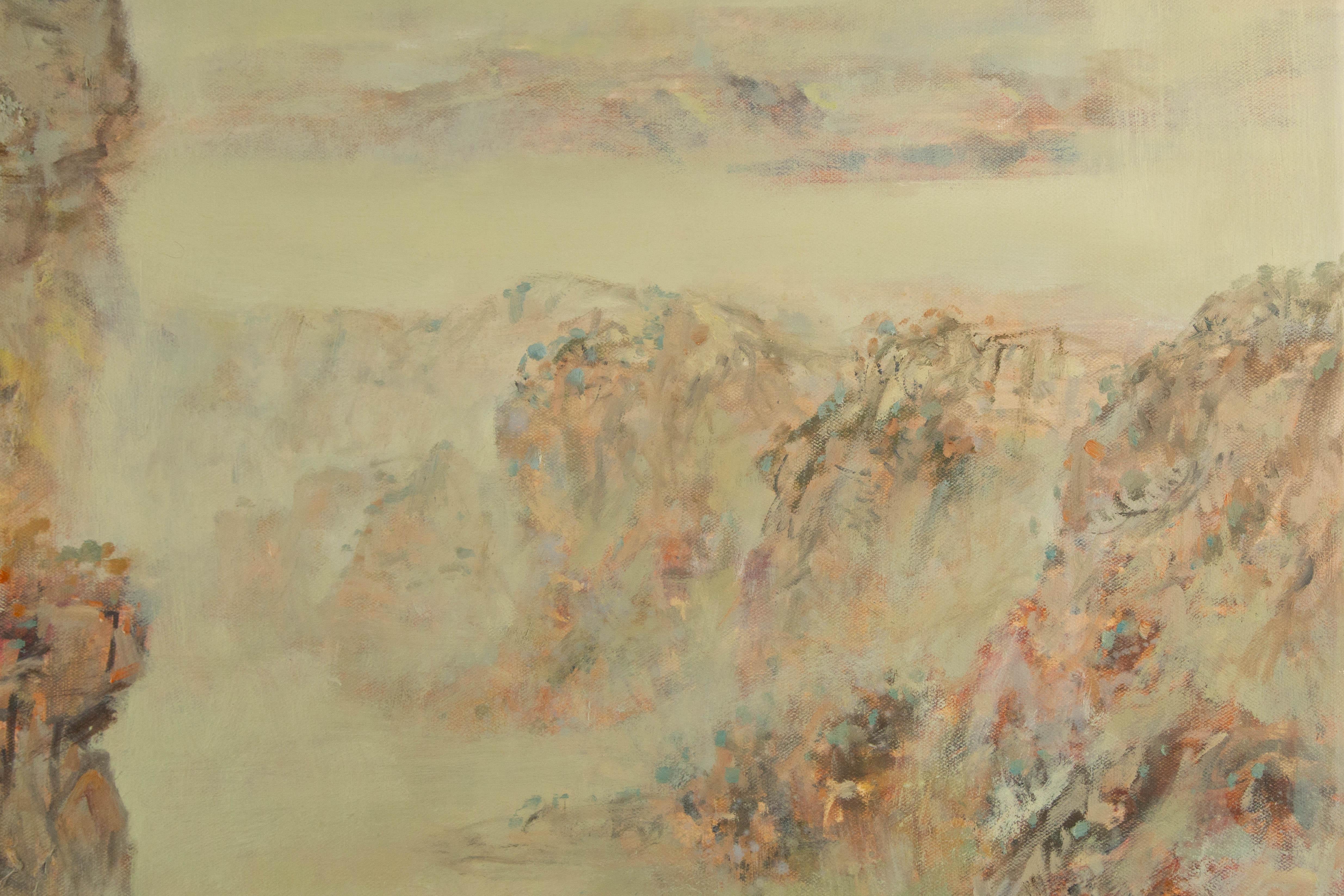 Guojun Zhang Paisaje Óleo original sobre lienzo 