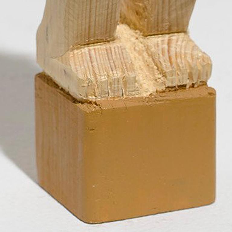 Untitled (Miniature Father III) - Brown Nude Sculpture by Guðmundur Thoroddsen