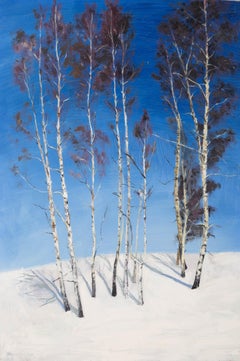 Guoqiang Ning Impressionist Original Oil On Canvas "Nature- Snow"