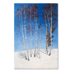 Guoqiang Ning Impressionist Original Oil On Canvas "Nature- Snow"