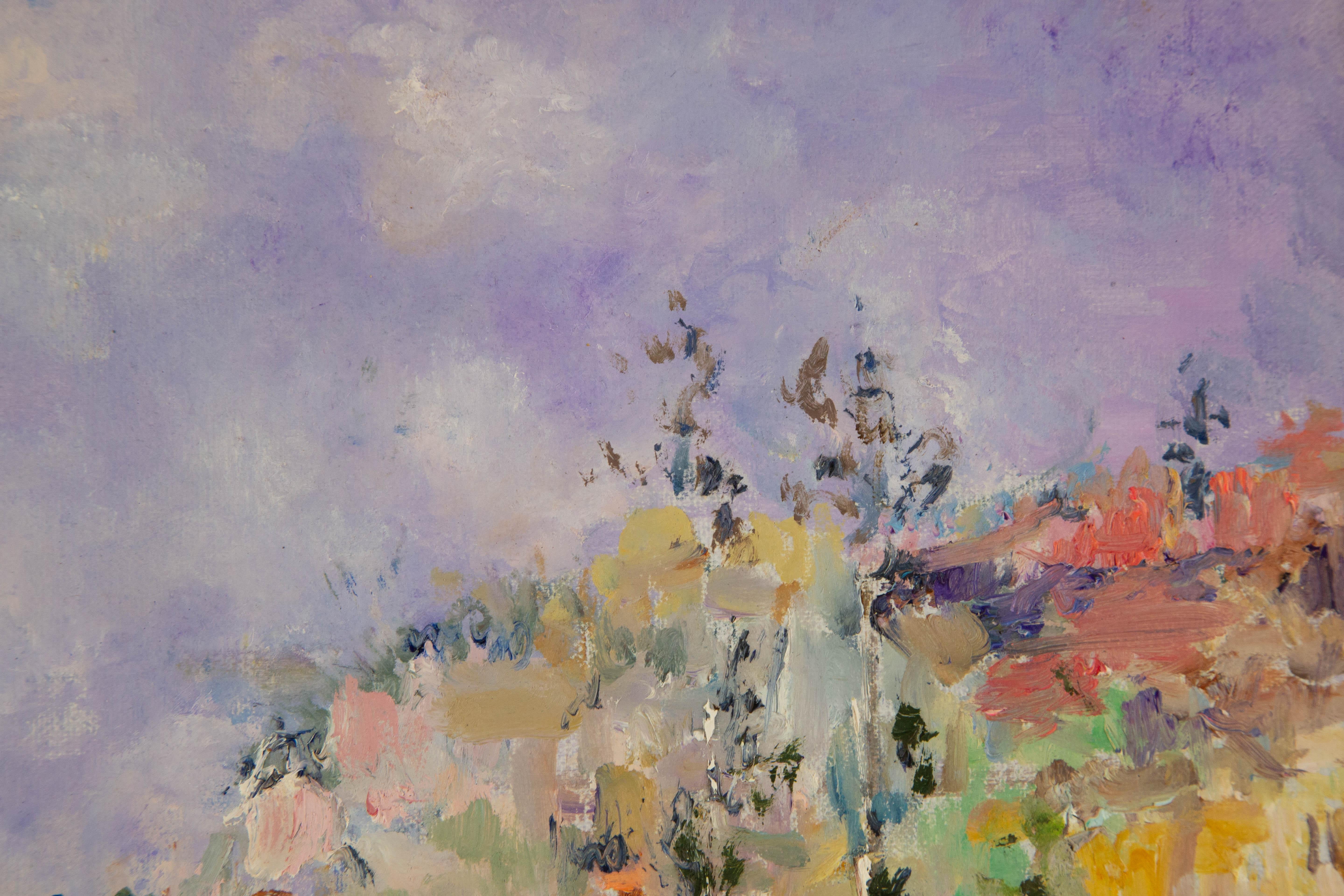 Guoqiang Ning Impressionistisches Original Ölgemälde auf Leinwand „Purple Rhythm“ von Guoqiang Ning im Angebot 3