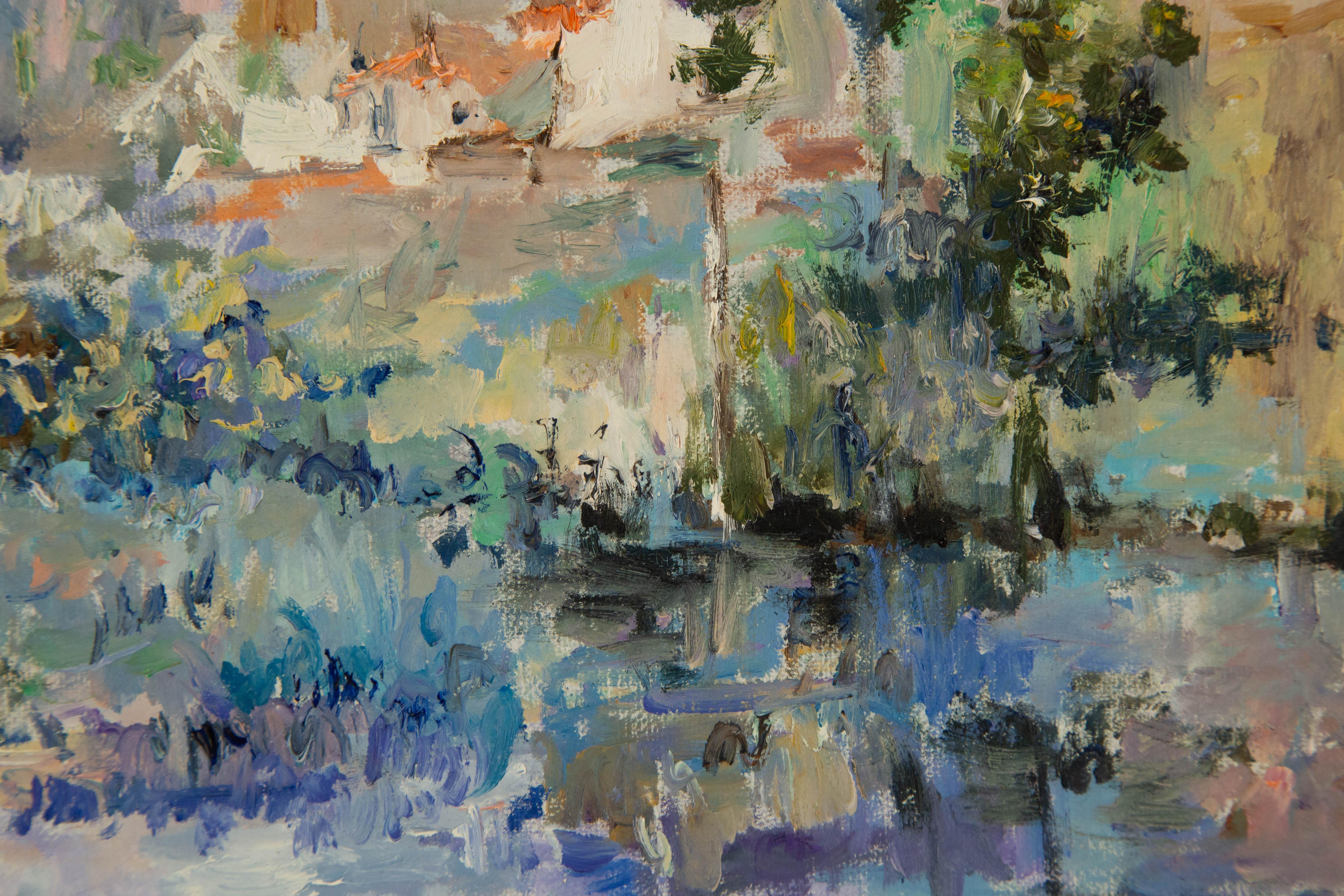 Guoqiang Ning Impressionistisches Original Ölgemälde auf Leinwand „Purple Rhythm“ von Guoqiang Ning im Angebot 4