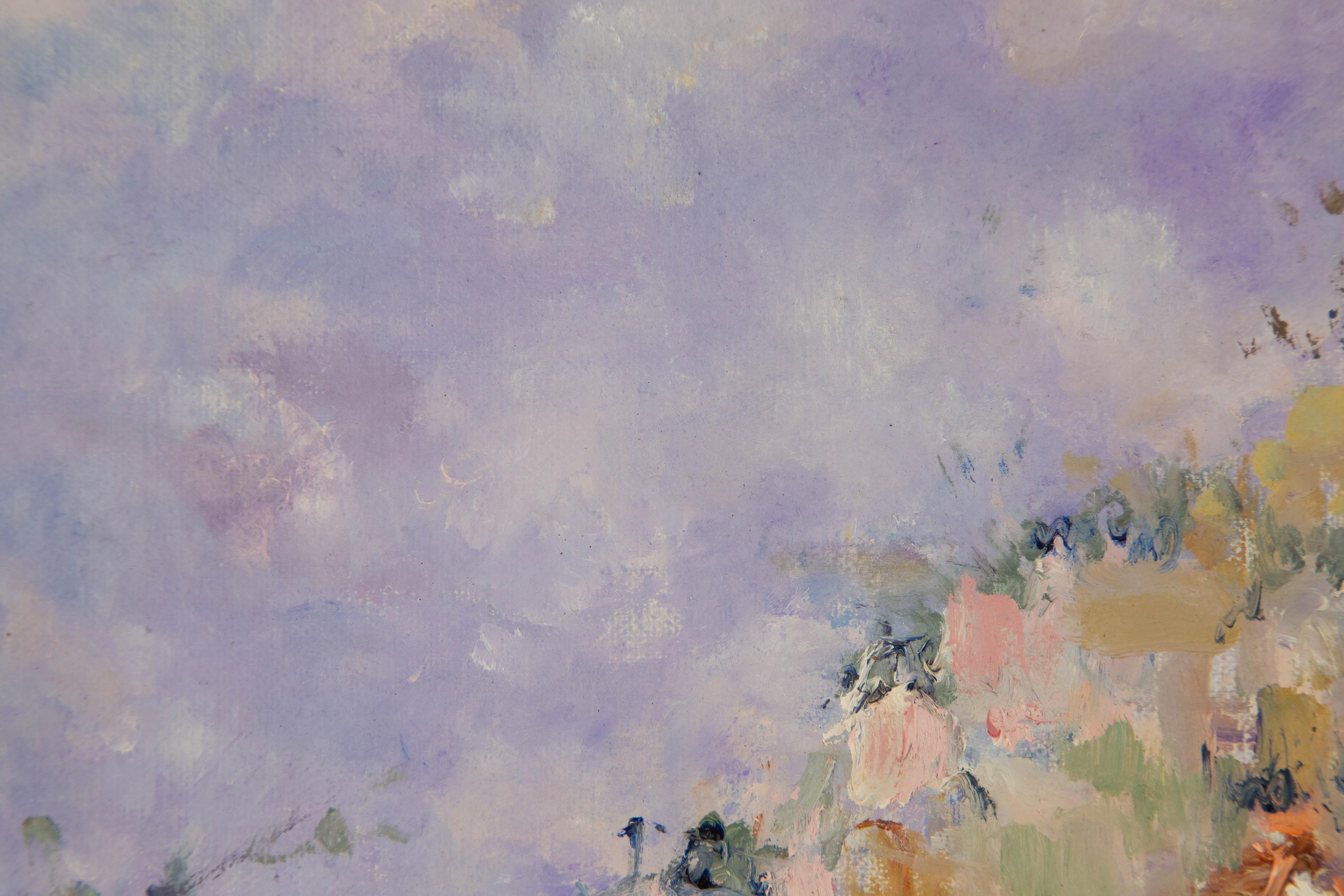 Guoqiang Ning Impressionistisches Original Ölgemälde auf Leinwand „Purple Rhythm“ von Guoqiang Ning im Angebot 5