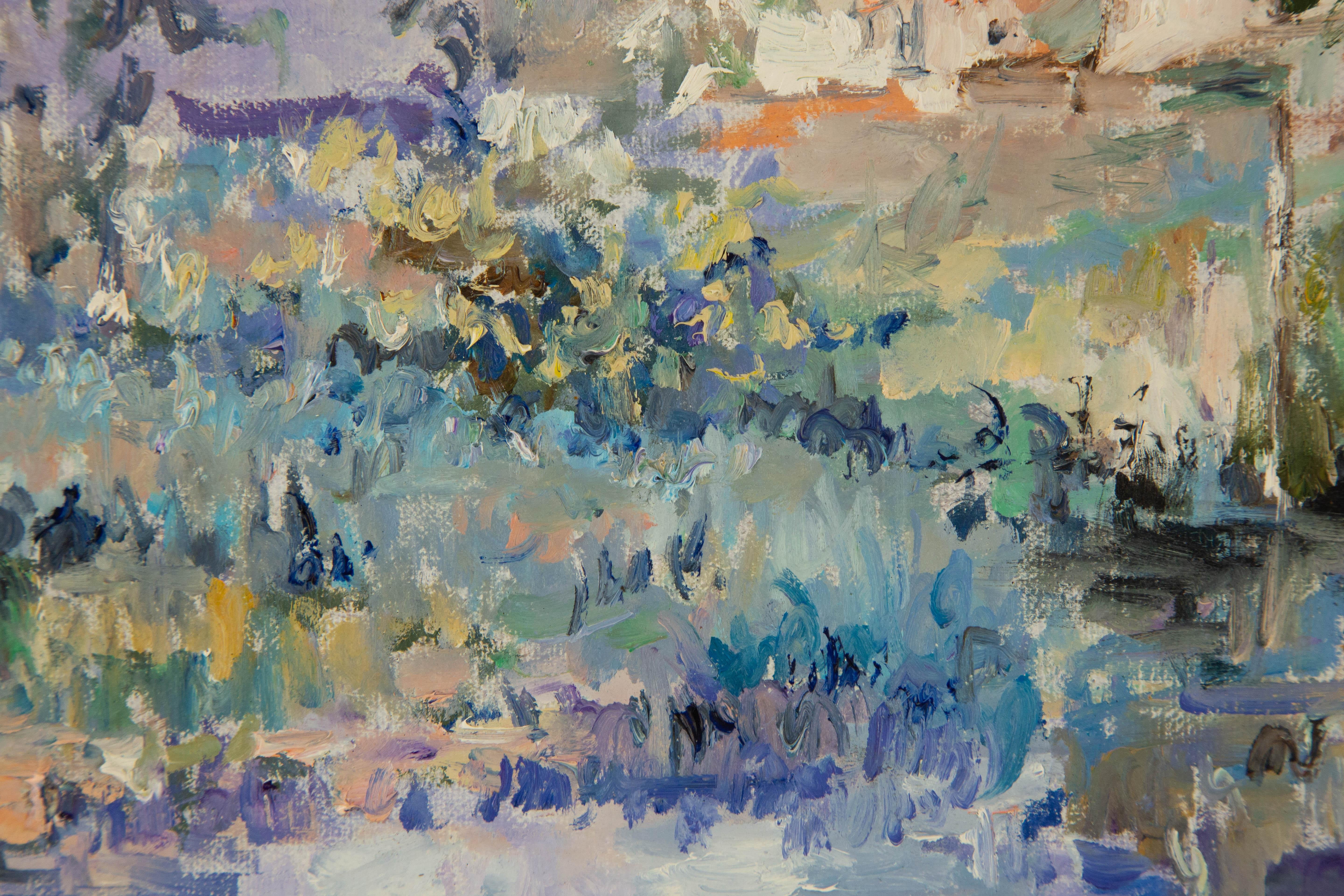 Guoqiang Ning Impressionistisches Original Ölgemälde auf Leinwand „Purple Rhythm“ von Guoqiang Ning im Angebot 6