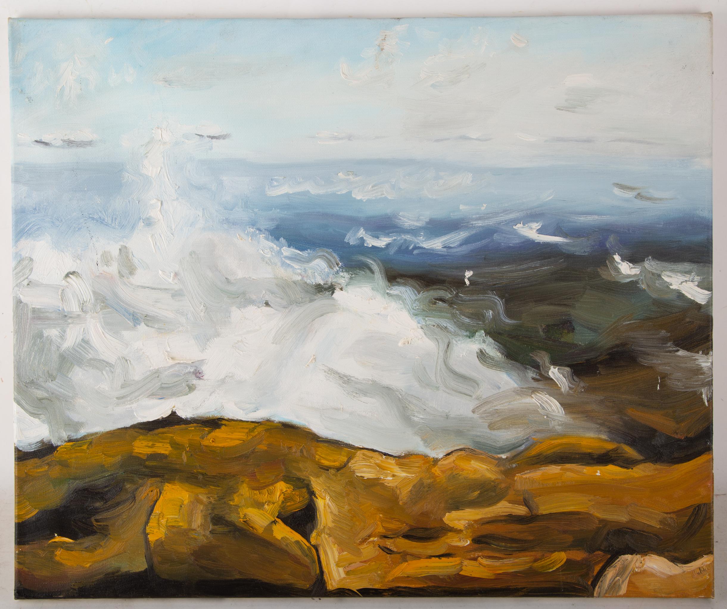 Guoqiang Ning Landscape Painting - GuoQiang Ning Impressionist Original Oil Painting "Above The Clouds"