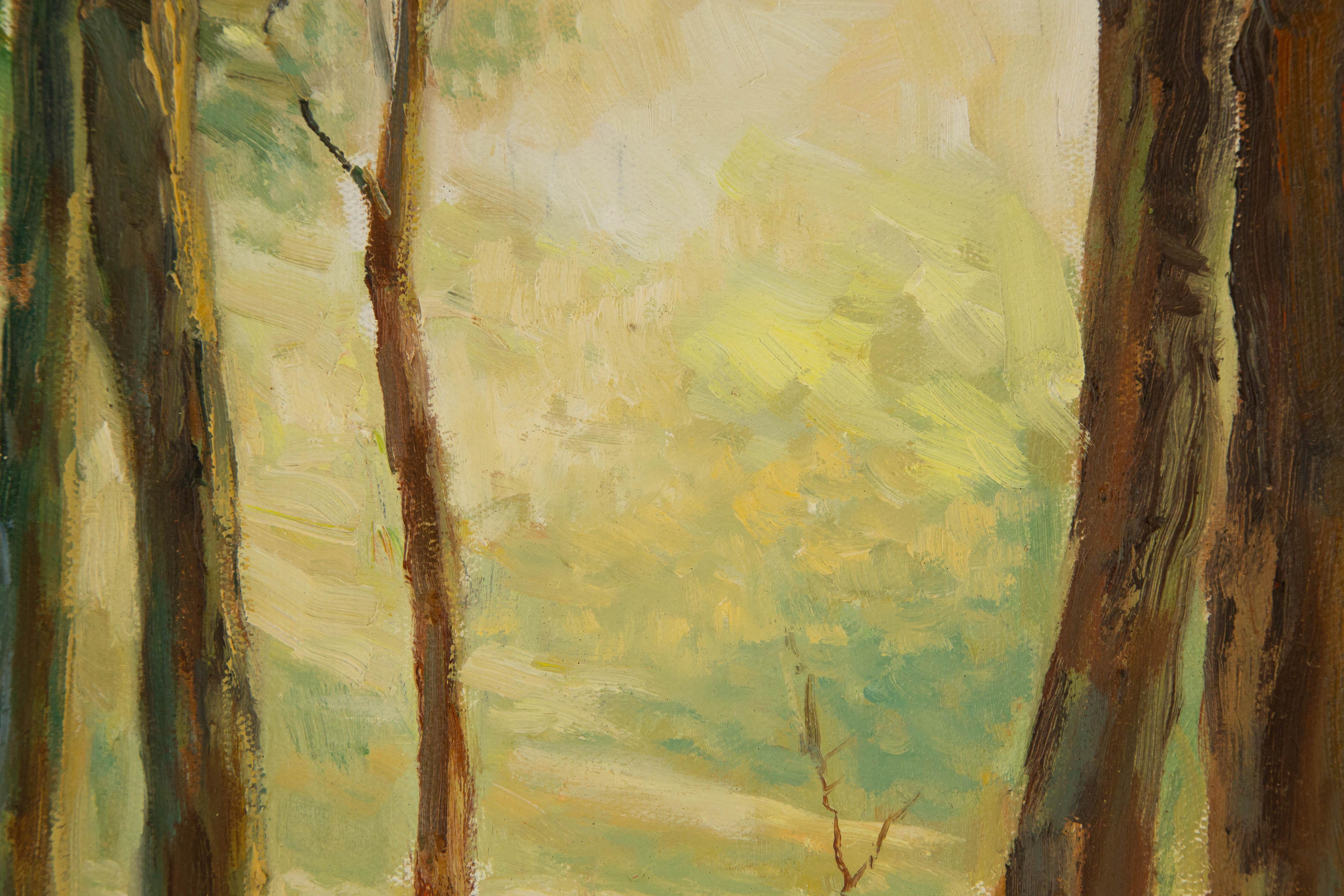Peinture à l'huile impressionniste originale « Fontaines - Lumière » de Guoqiang Ning en vente 3