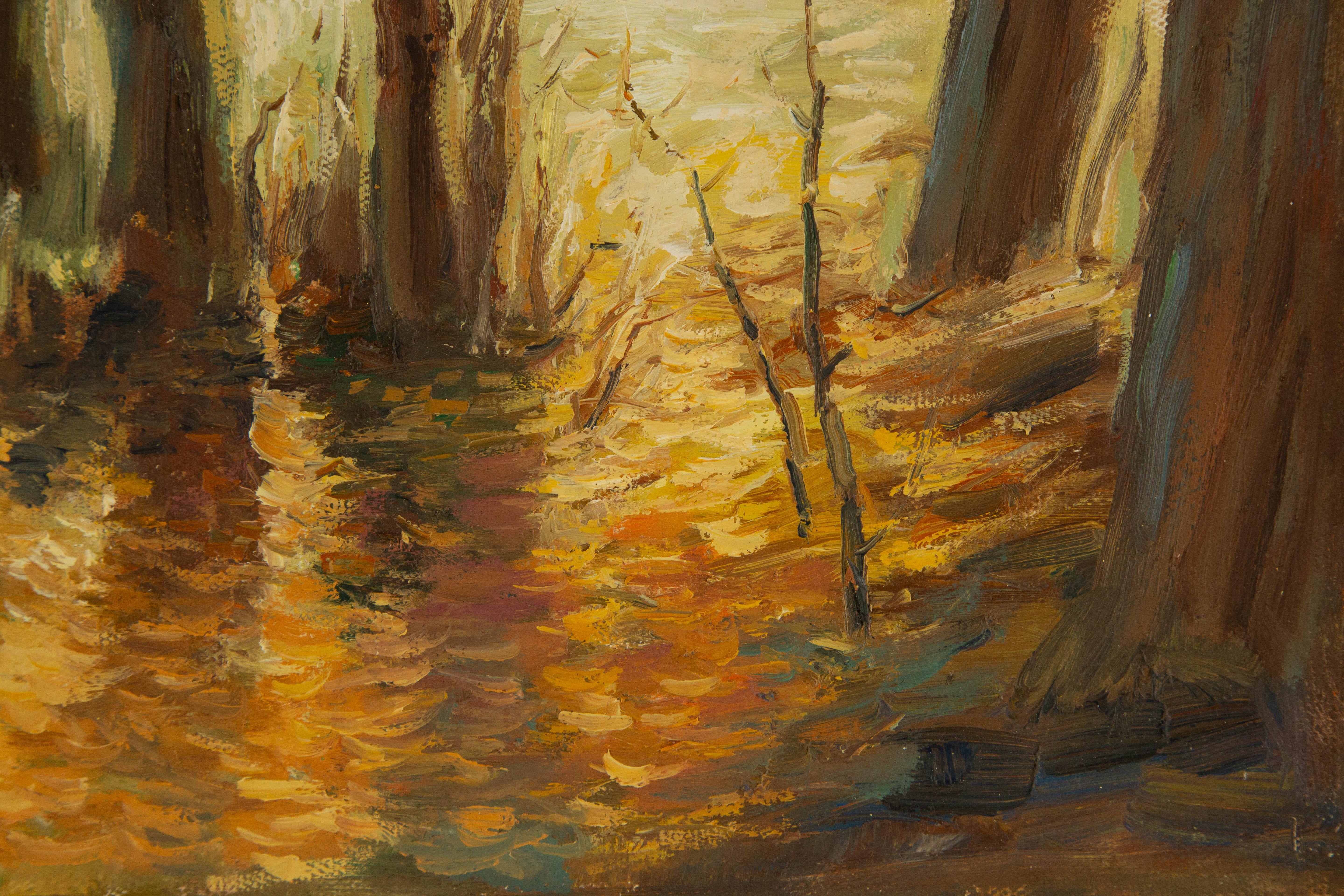 Peinture à l'huile impressionniste originale « Fontaines - Lumière » de Guoqiang Ning en vente 4